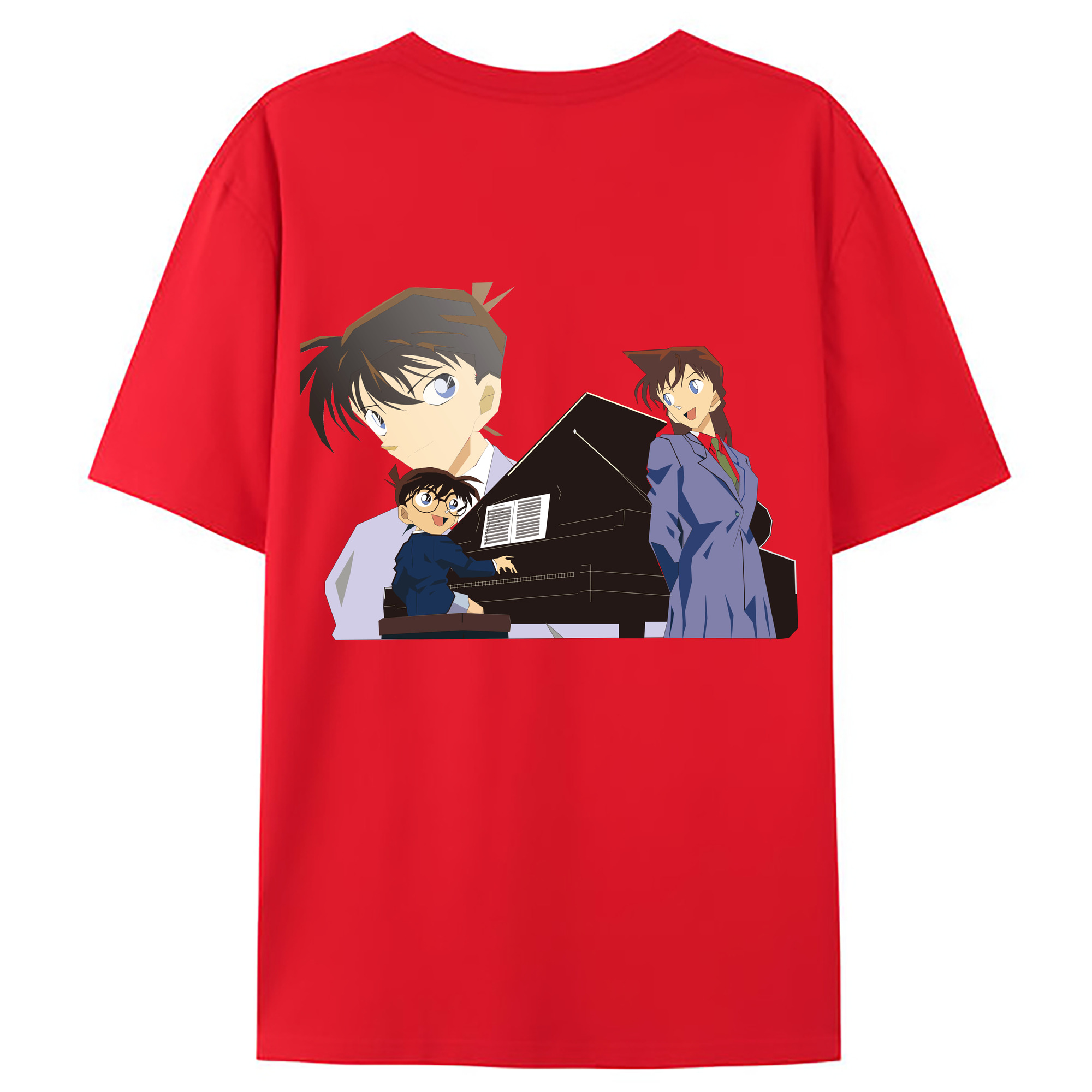 （画像用） 名探偵コナン 毛利 蘭 もうり らん、モーリ ラン Detective Conan Rachel Moore レディース半袖Tシャツ(バックプリント)