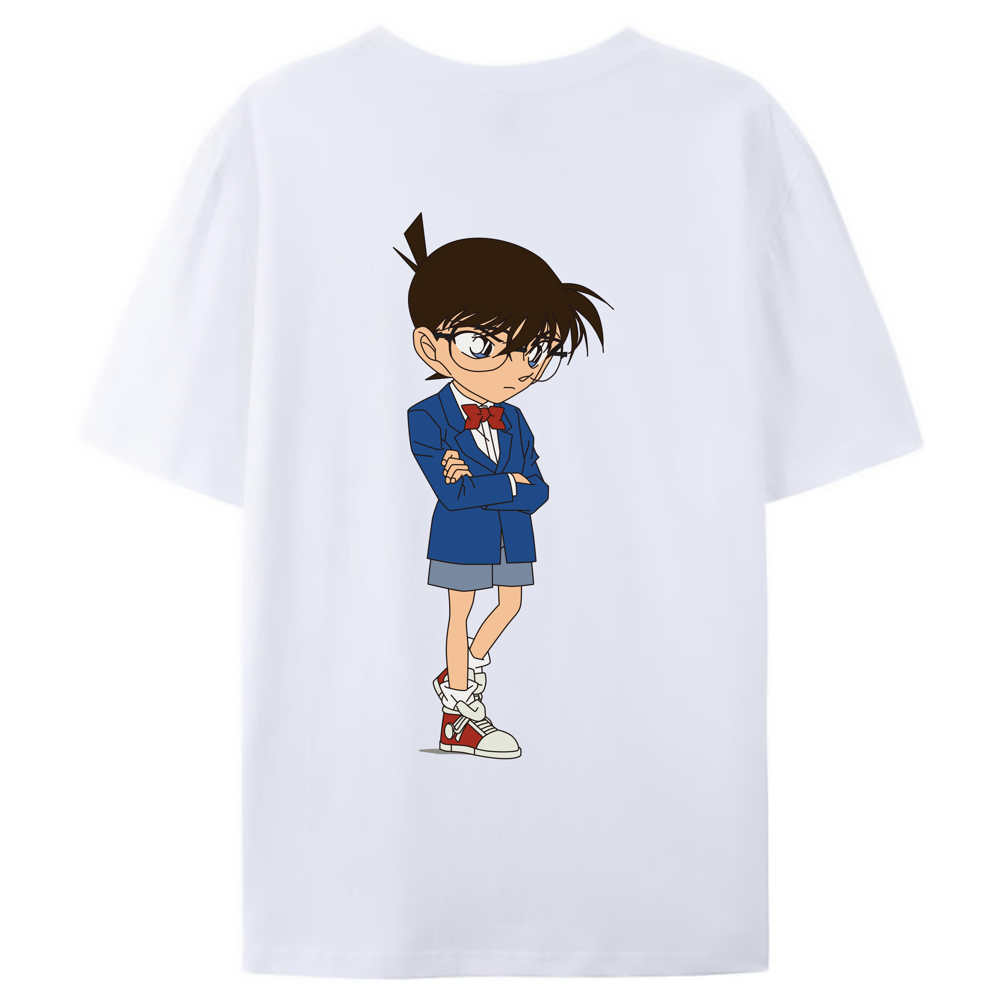 （画像用） 名探偵コナン 江戸川 コナン Detective Conan Conan Edogawa レディース半袖Tシャツ(バックプリント)