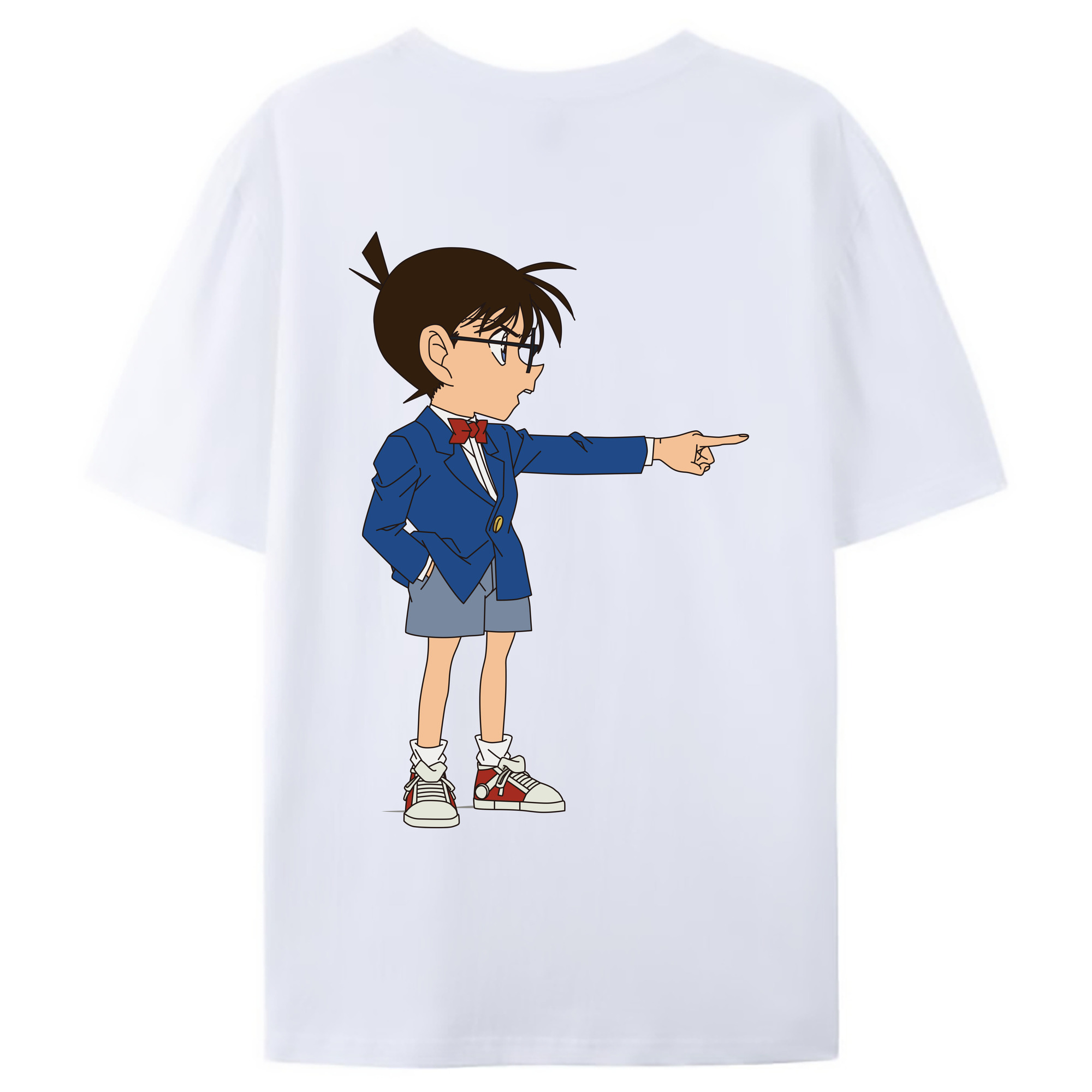 （画像用） 名探偵コナン 江戸川 コナン Detective Conan Conan Edogawa レディース半袖Tシャツ(バックプリント)