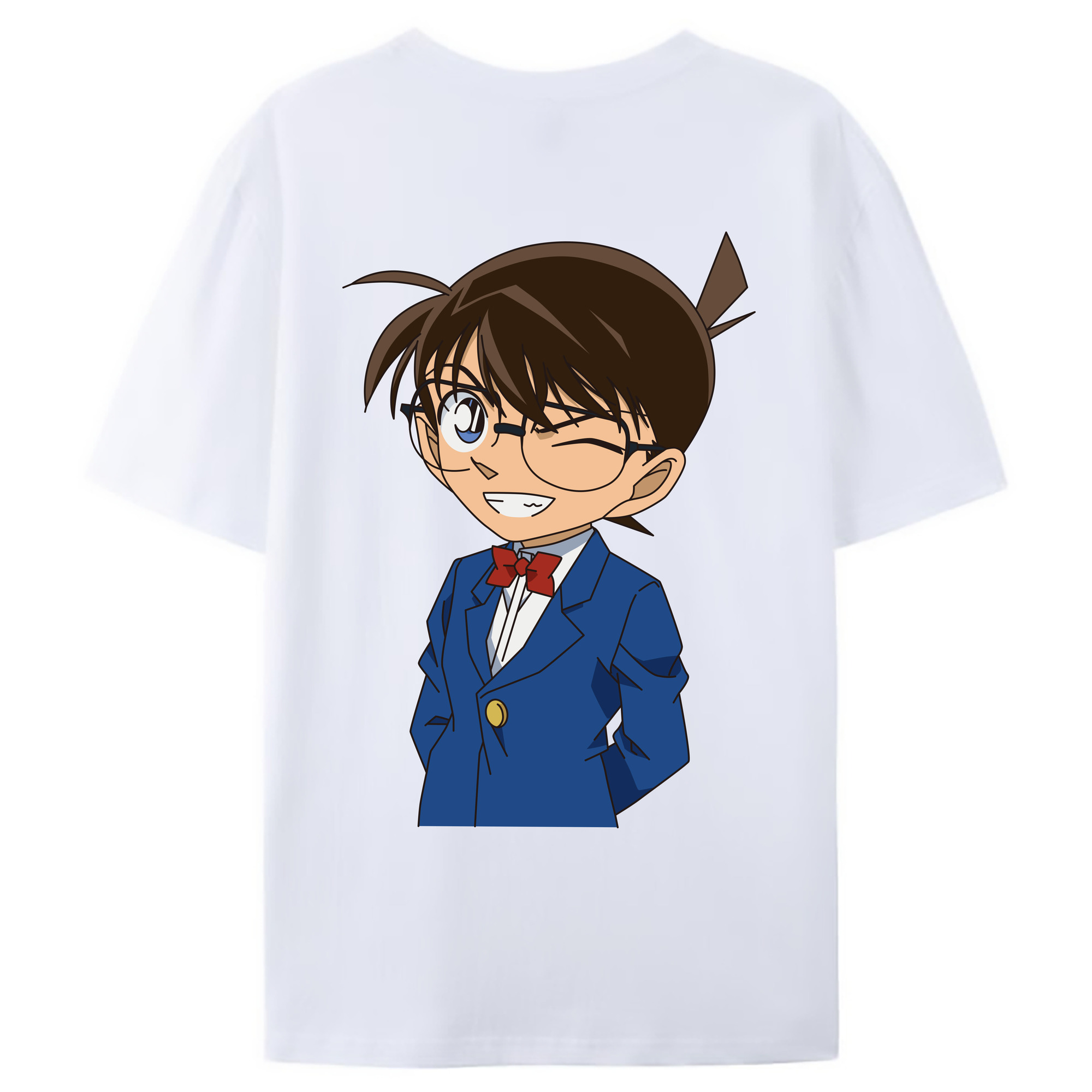 （画像用） 名探偵コナン 江戸川 コナン Detective Conan Conan Edogawa レディース半袖Tシャツ(バックプリント)