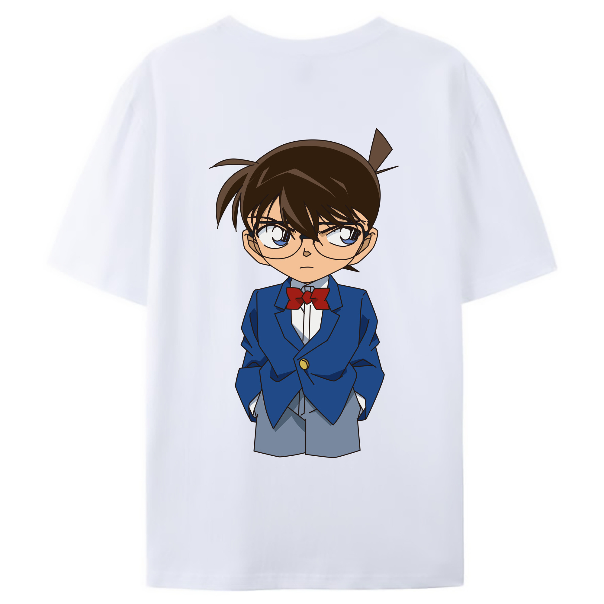 （画像用） 名探偵コナン 江戸川 コナン Detective Conan Conan Edogawa レディース半袖Tシャツ(バックプリント)