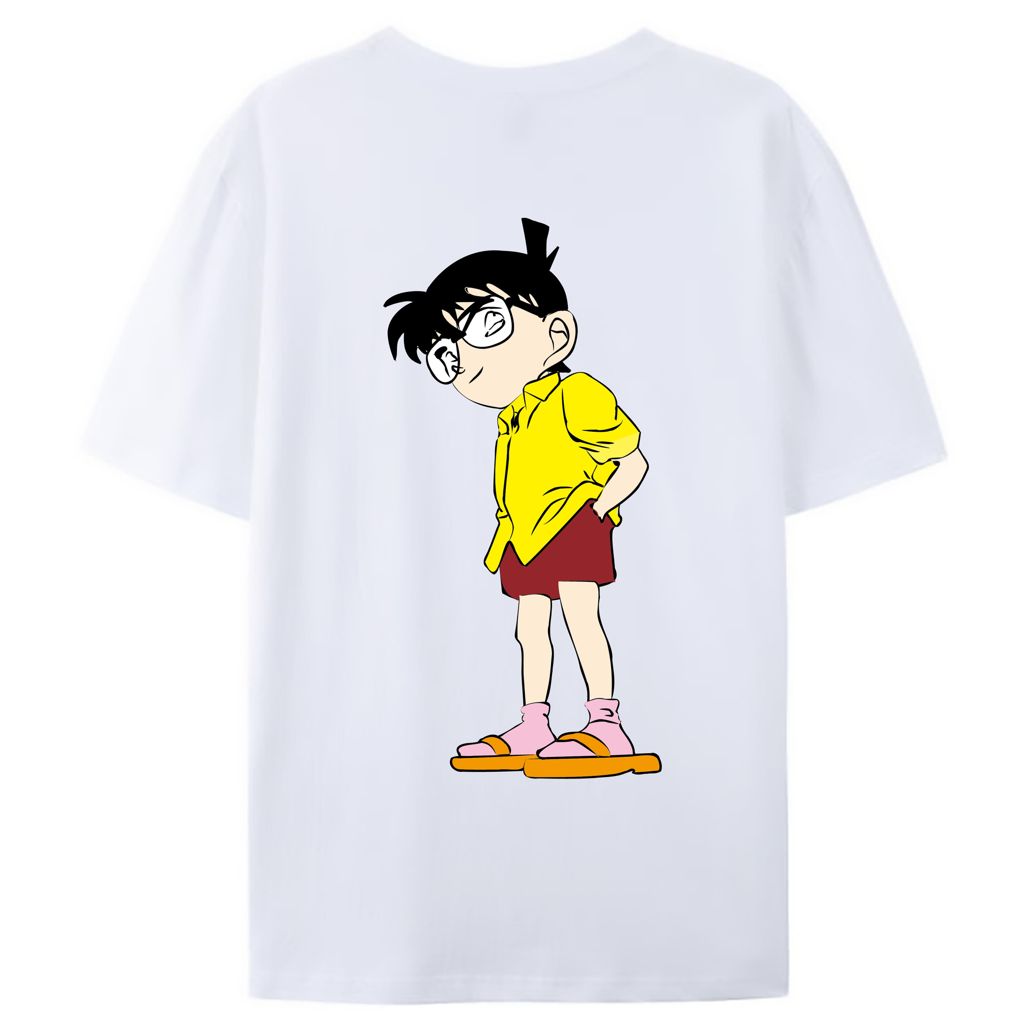 （画像用） 名探偵コナン 江戸川 コナン Detective Conan Conan Edogawa レディース半袖Tシャツ(バックプリント)