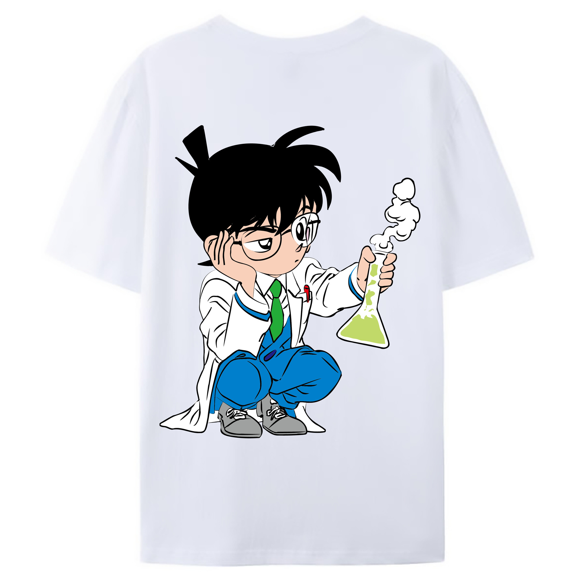 （画像用） 名探偵コナン 江戸川 コナン Detective Conan Conan Edogawa レディース半袖Tシャツ(バックプリント)