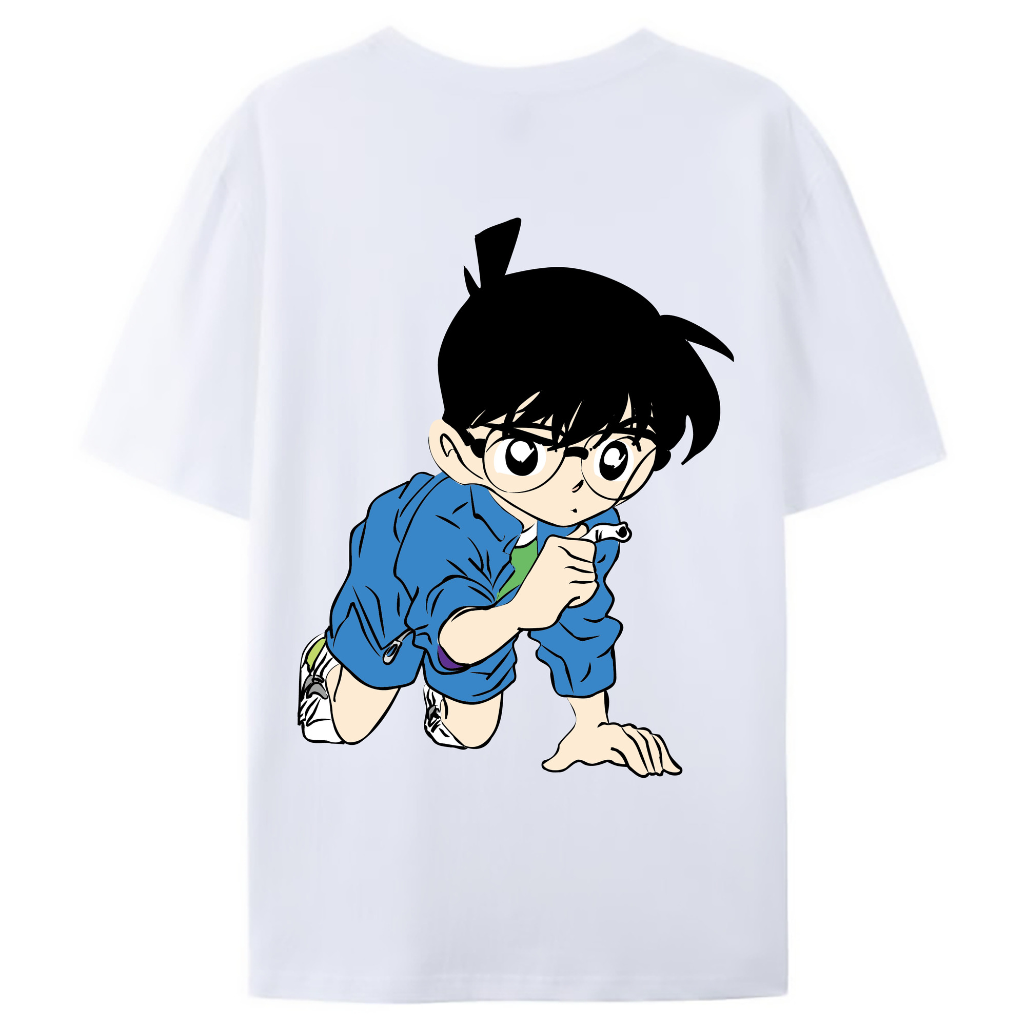 （画像用） 名探偵コナン 江戸川 コナン Detective Conan Conan Edogawa レディース半袖Tシャツ(バックプリント)
