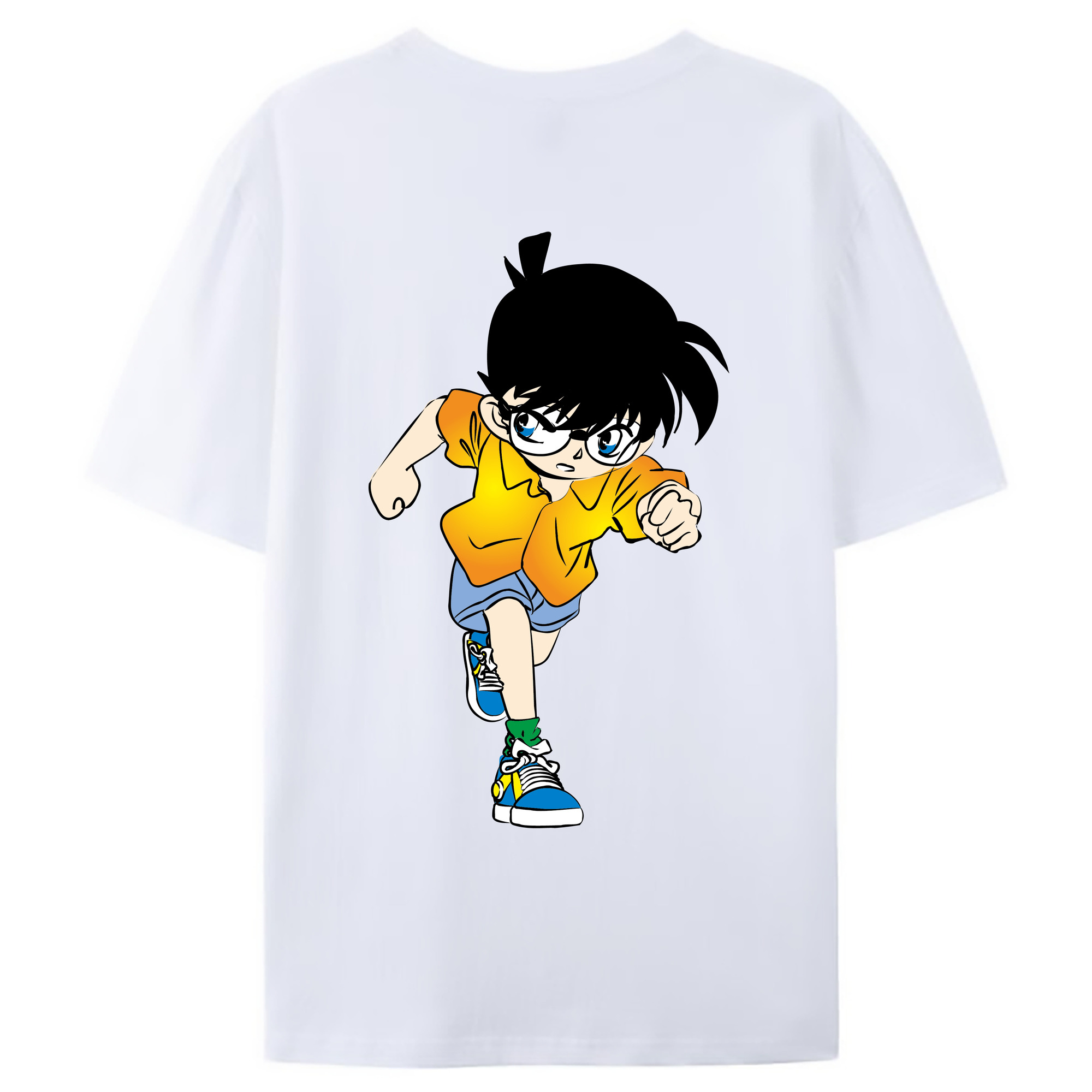 （画像用） 名探偵コナン 江戸川 コナン Detective Conan Conan Edogawa レディース半袖Tシャツ(バックプリント)