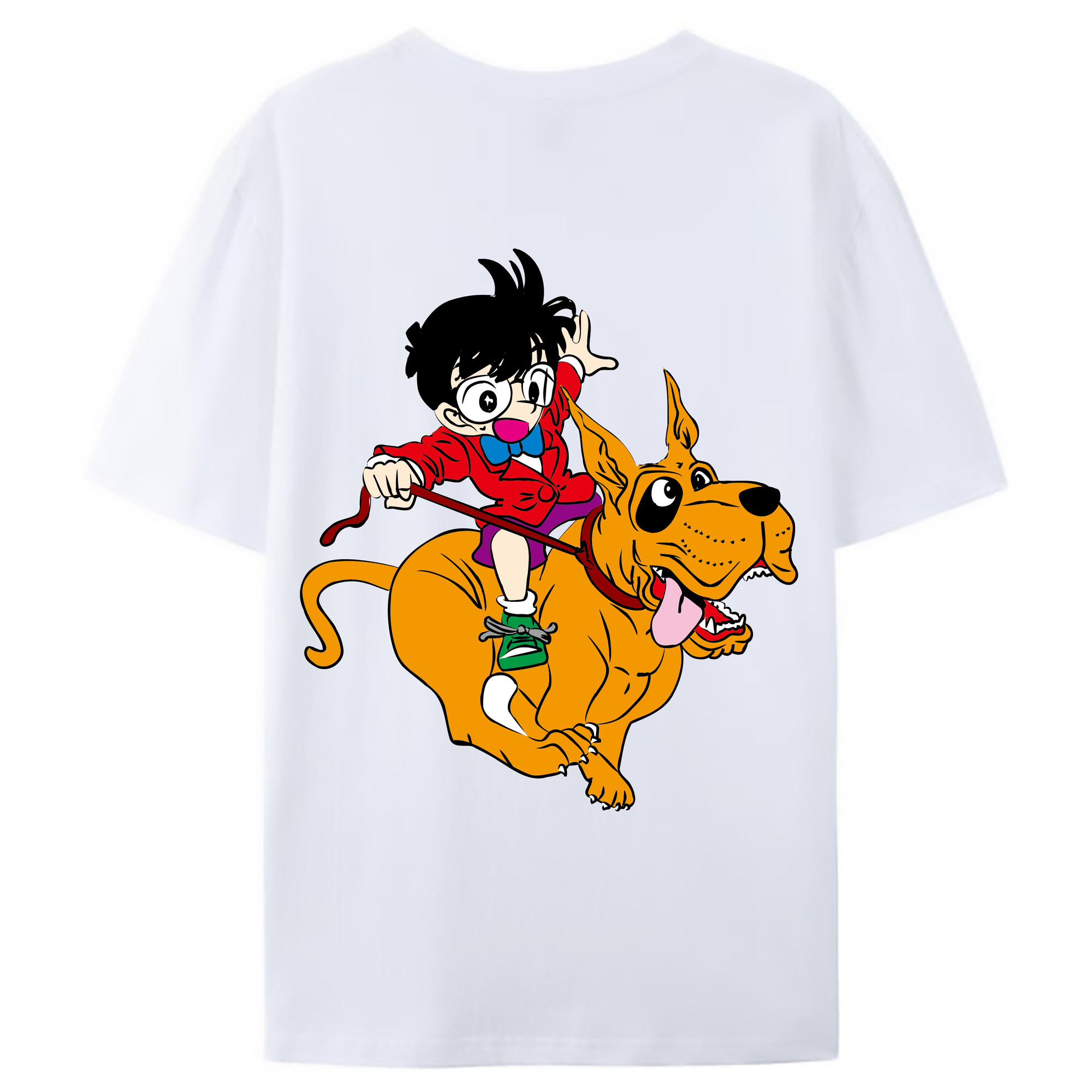 （画像用） 名探偵コナン 江戸川 コナン Detective Conan Conan Edogawa レディース半袖Tシャツ(バックプリント)