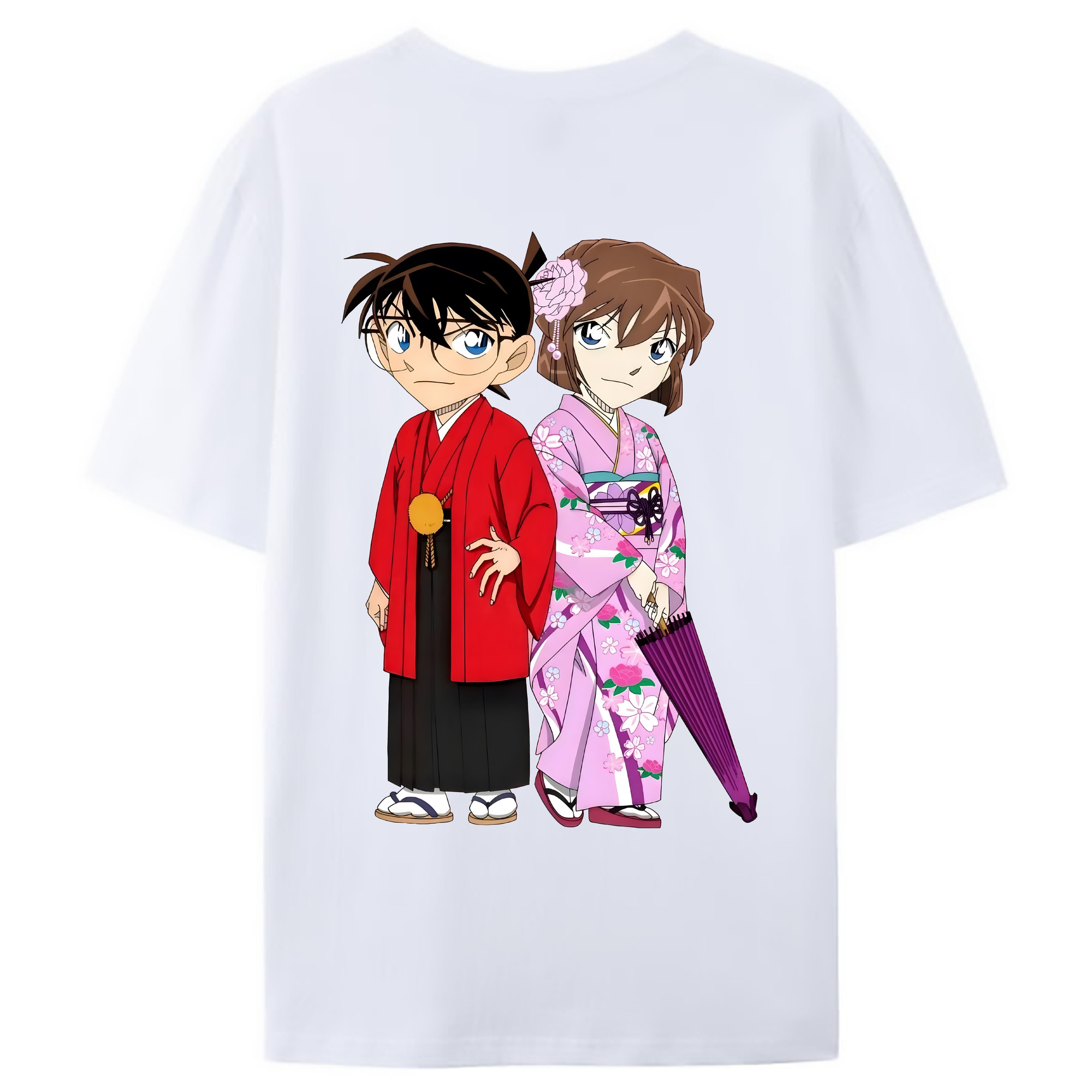 （画像用） 名探偵コナン 江戸川 コナン Detective Conan Conan Edogawa レディース半袖Tシャツ(バックプリント)