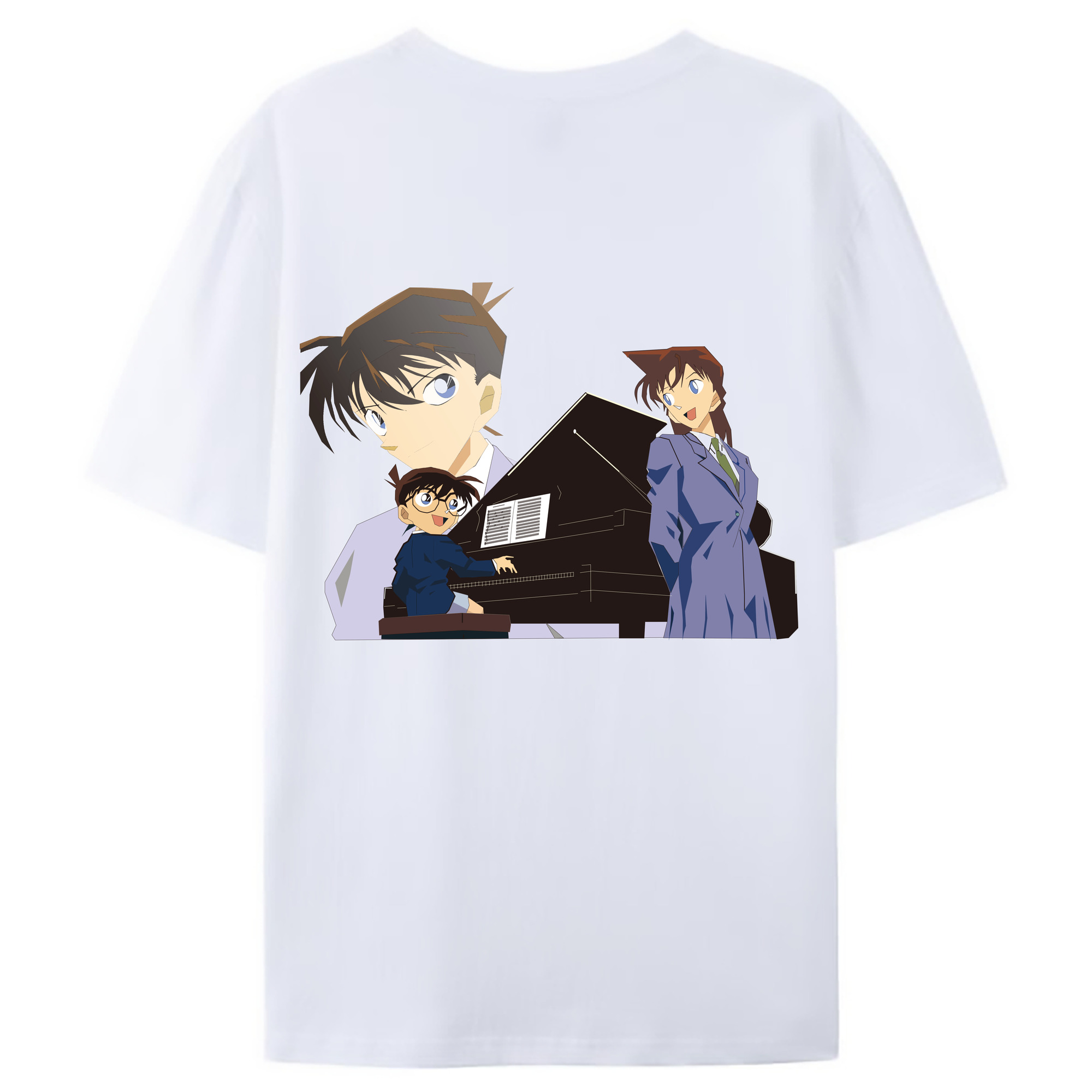 （画像用） 名探偵コナン 毛利 蘭 もうり らん、モーリ ラン Detective Conan Rachel Moore レディース半袖Tシャツ(バックプリント)
