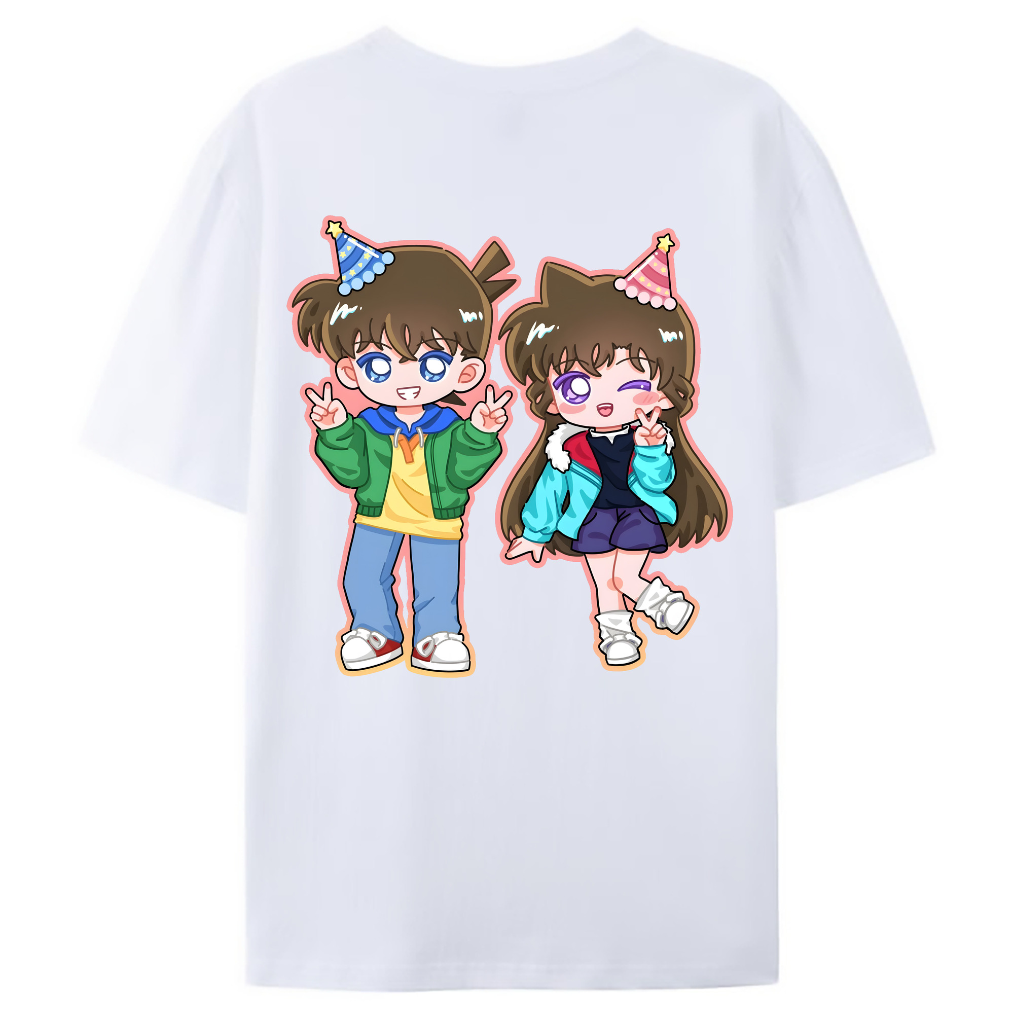 （画像用） 名探偵コナン 毛利 蘭 もうり らん、モーリ ラン Detective Conan Rachel Moore レディース半袖Tシャツ(バックプリント)