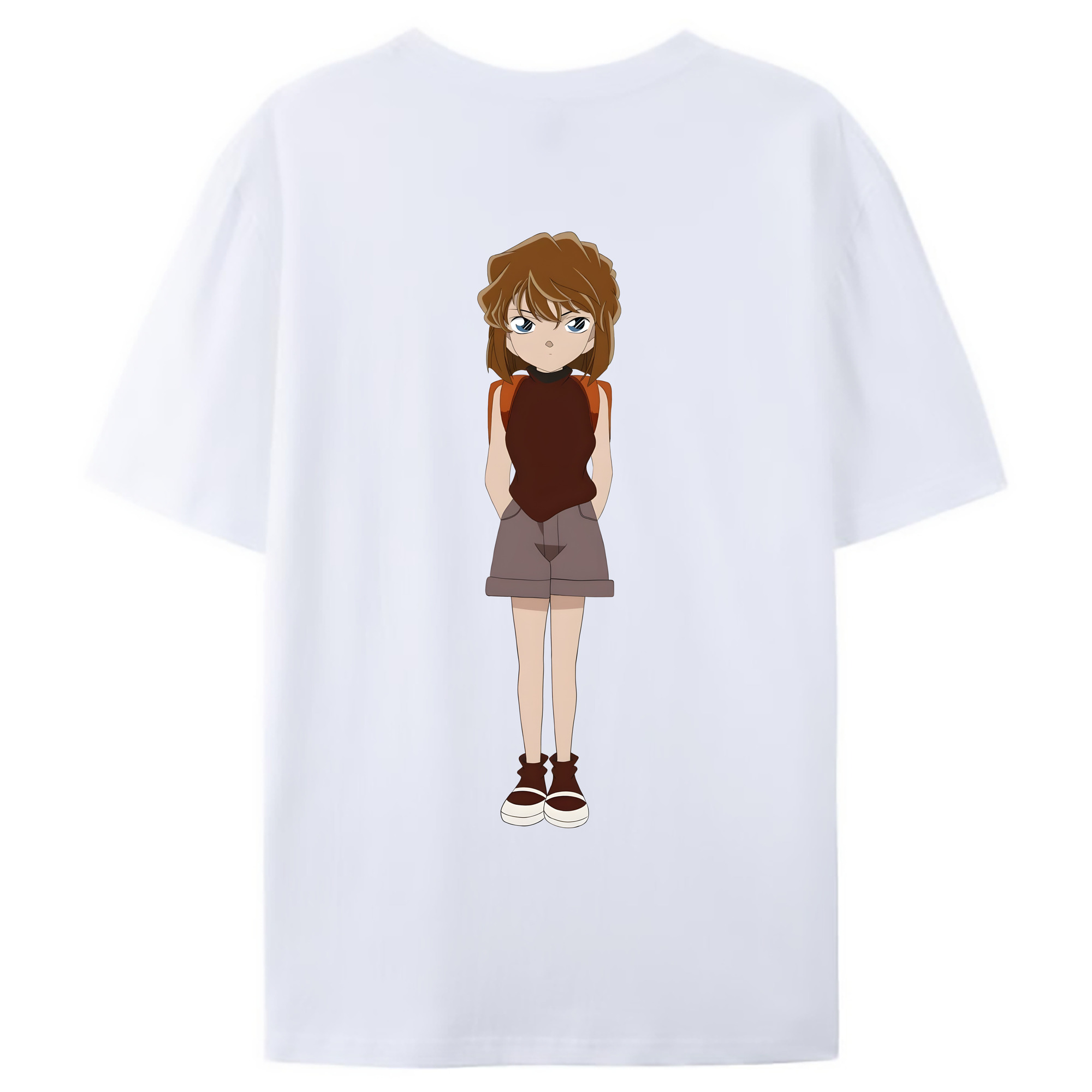 （画像用） 名探偵コナン 灰原 哀 はいばら あい Detective Conan Anita Hailey、Vi Graythorn Haibara Ai レディース半袖Tシャツ(バックプリント)