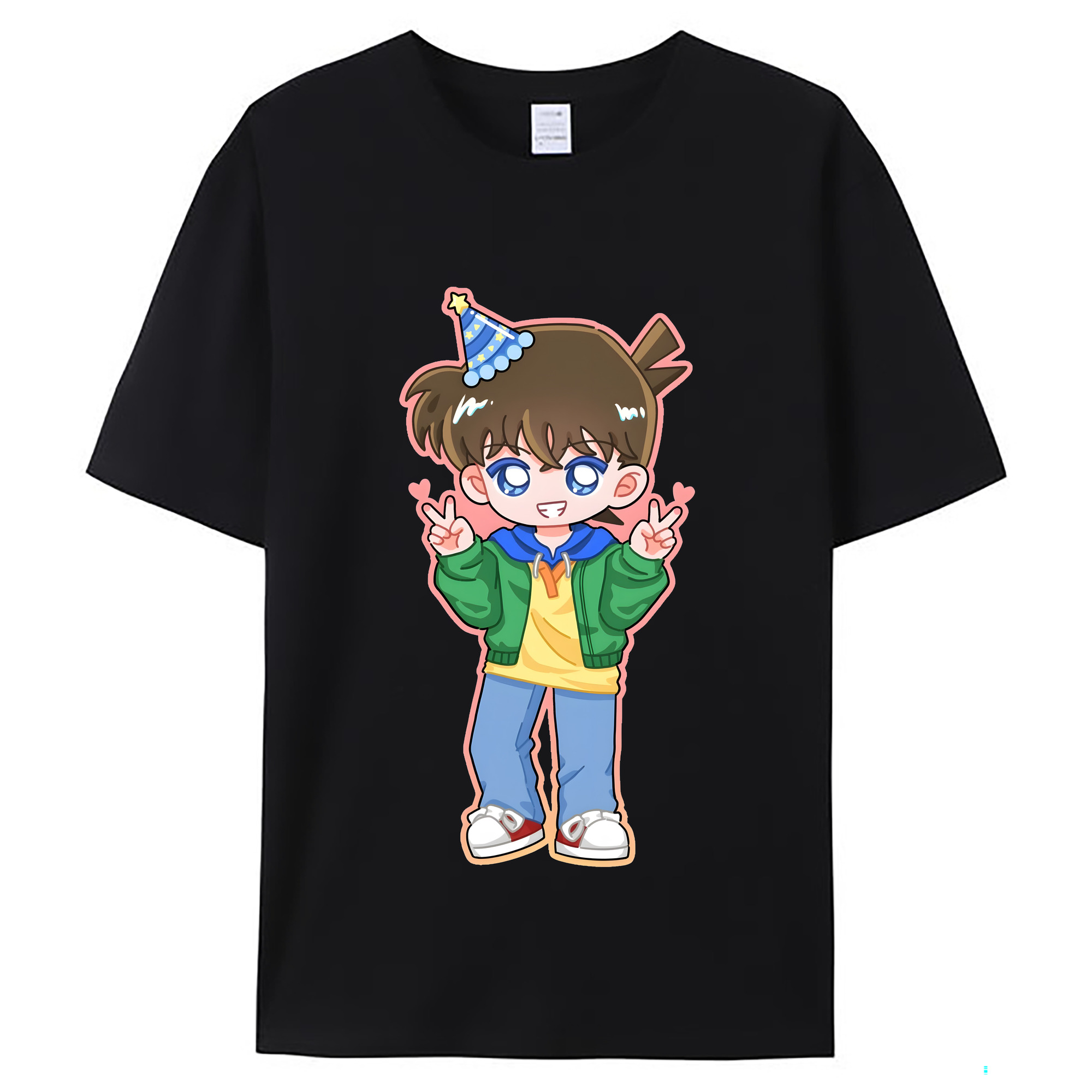（画像用） 名探偵コナン 江戸川 コナン Detective Conan Conan Edogawa レディースカジュアルプリントTシャツ（綿100％）