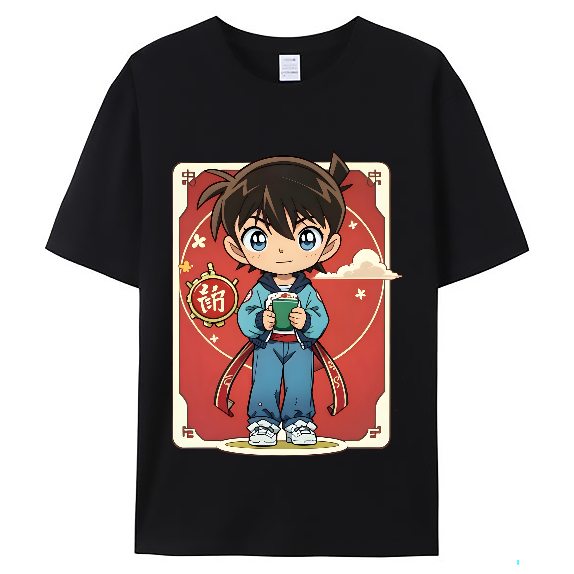 （画像用） 名探偵コナン 江戸川 コナン Detective Conan Conan Edogawa レディースカジュアルプリントTシャツ（綿100％）