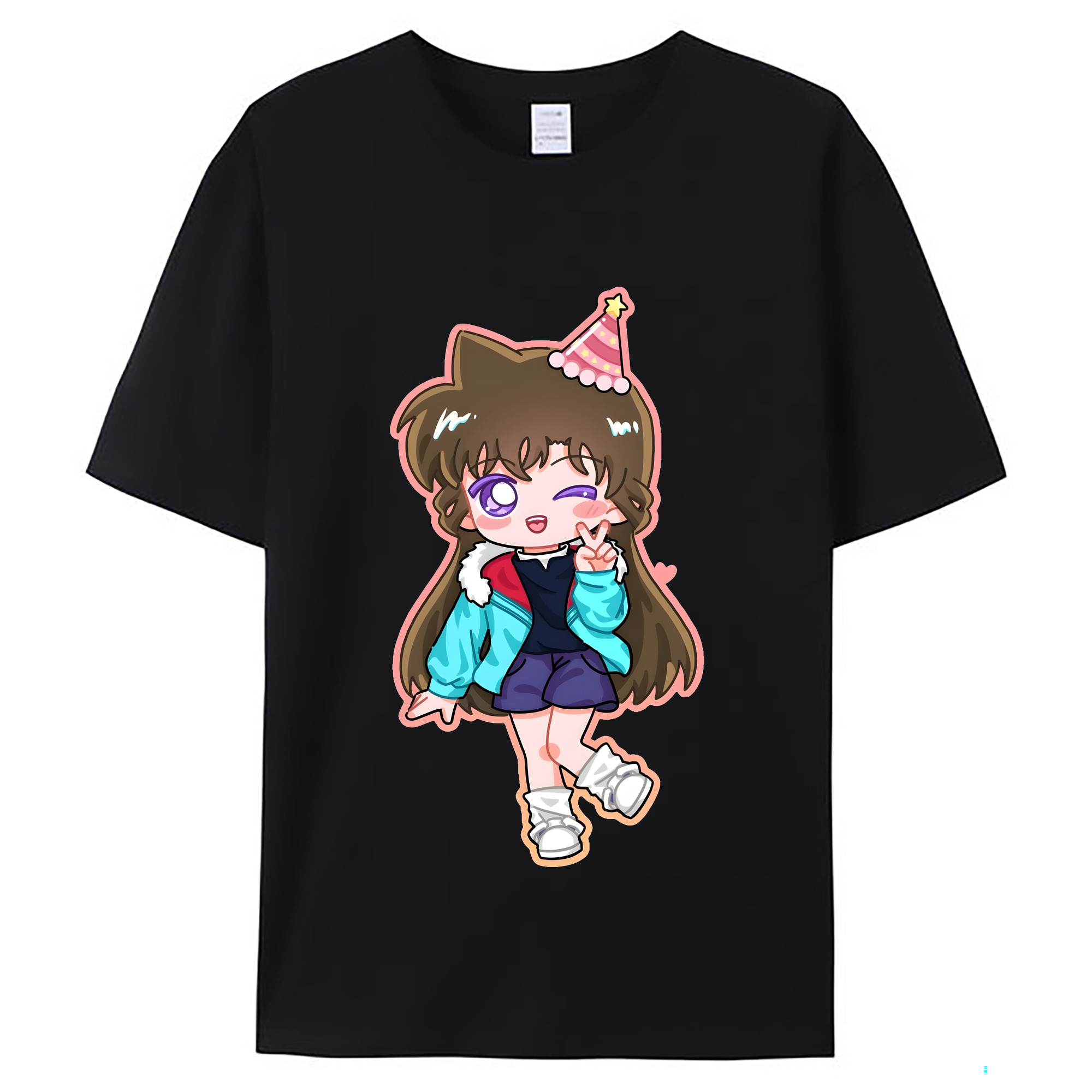 （画像用） 名探偵コナン 毛利 蘭 もうり らん、モーリ ラン Detective Conan Rachel Moore レディースカジュアルプリントTシャツ（綿100％）