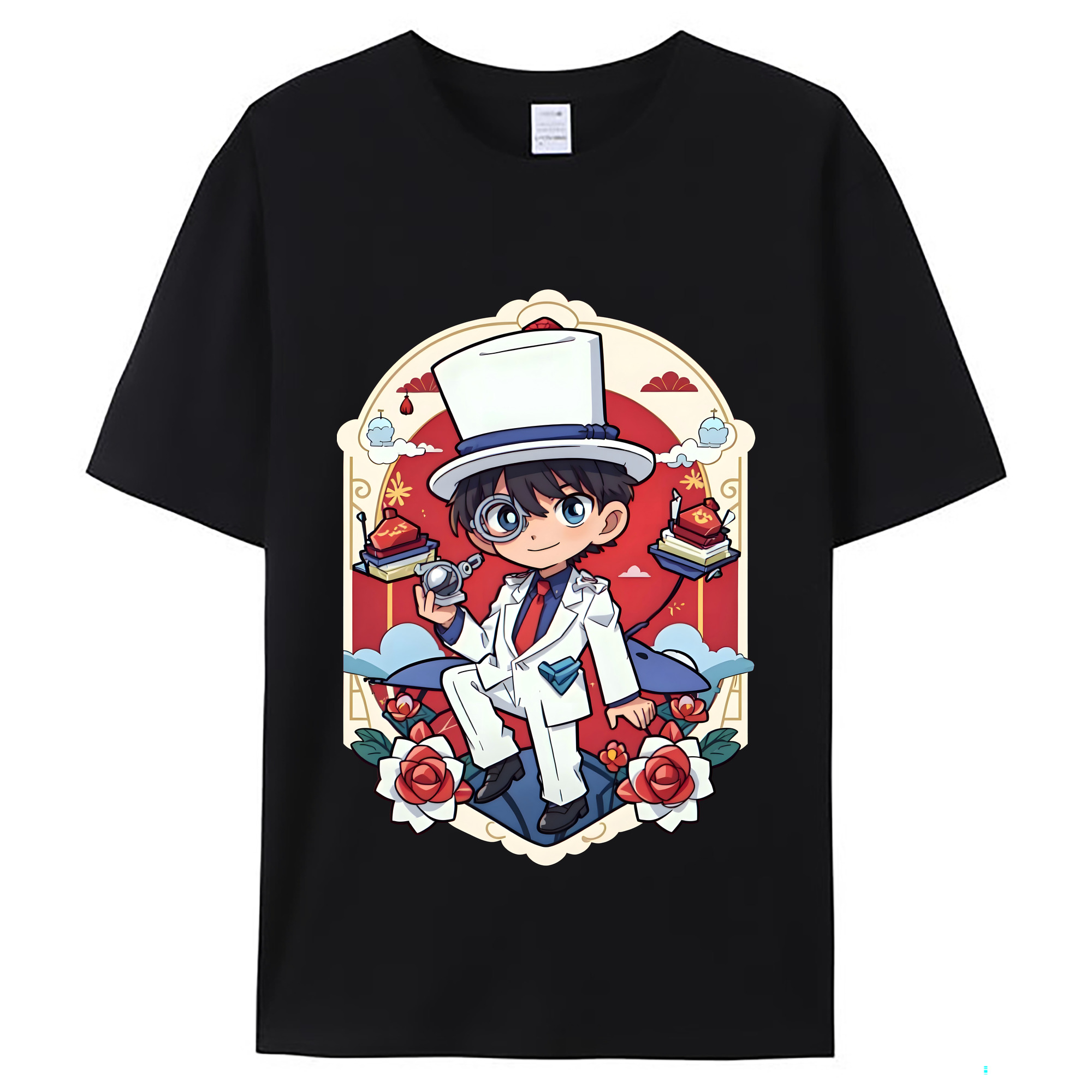 （画像用） 名探偵コナン くろば かいと Detective Conan Kuroba Kaito レディースカジュアルプリントTシャツ（綿100％）