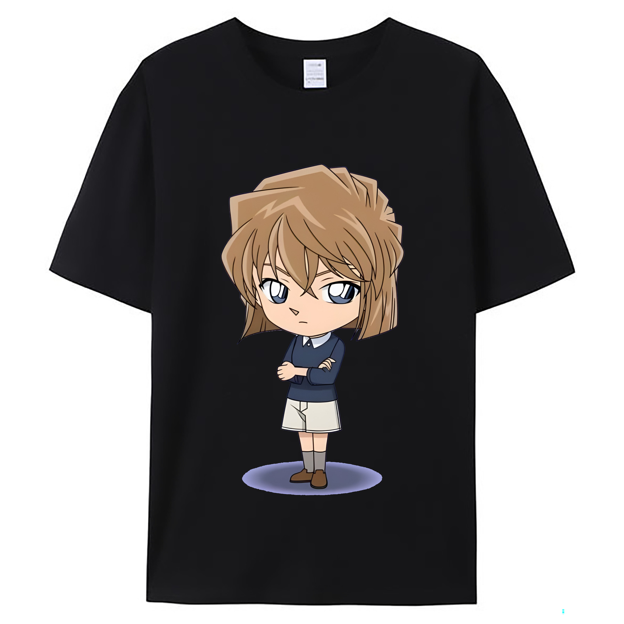 （画像用） 名探偵コナン 灰原 哀 はいばら あい Detective Conan Anita Hailey、Vi Graythorn Haibara Ai レディースカジュアルプリントTシャツ（綿100％）