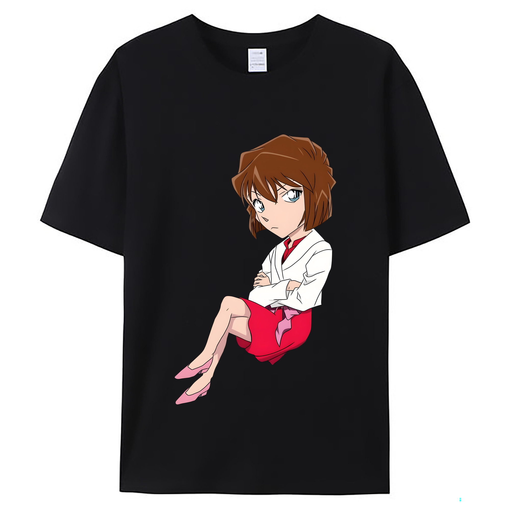 （画像用） 名探偵コナン 灰原 哀 はいばら あい Detective Conan Anita Hailey、Vi Graythorn Haibara Ai レディースカジュアルプリントTシャツ（綿100％）