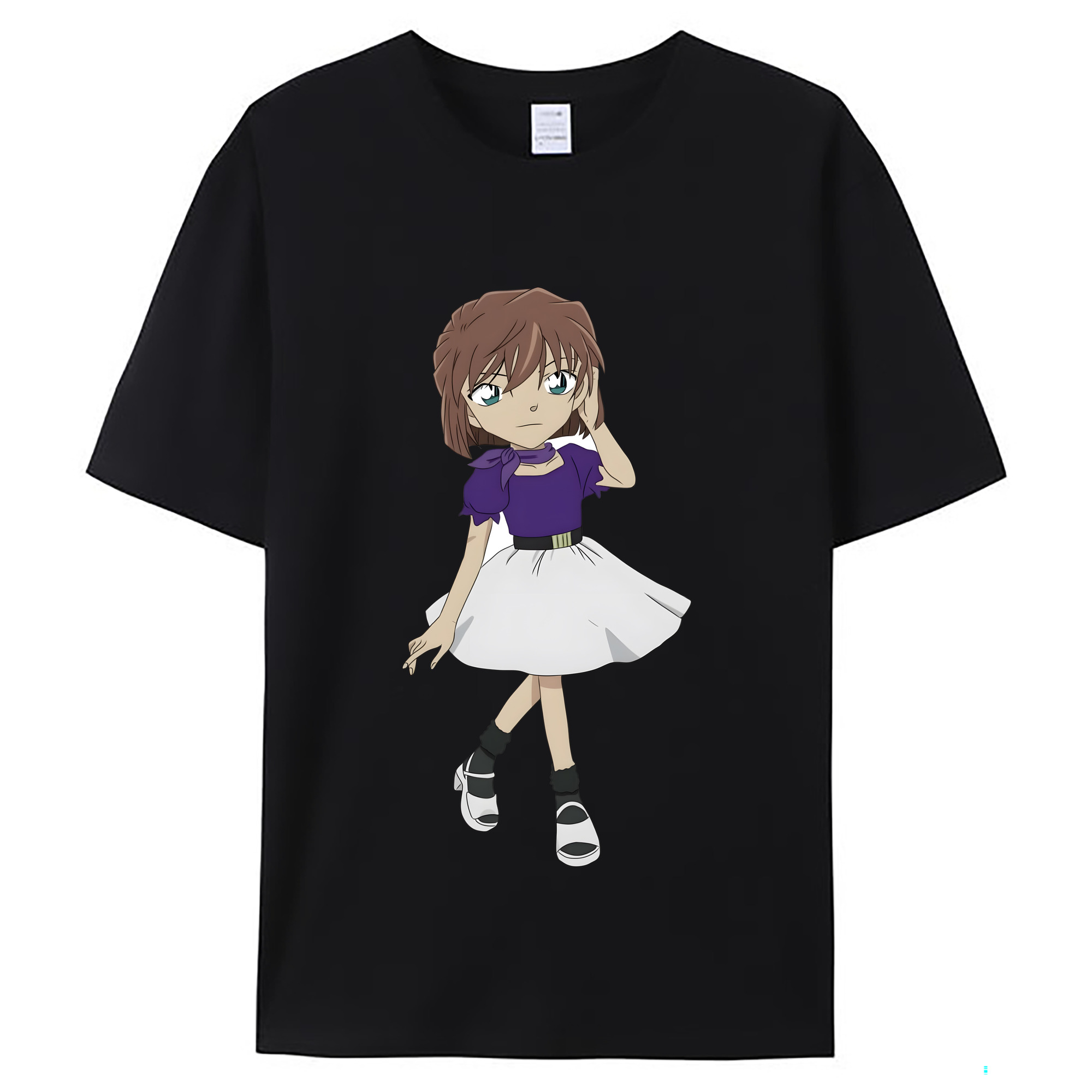 （画像用） 名探偵コナン 灰原 哀 はいばら あい Detective Conan Anita Hailey、Vi Graythorn Haibara Ai レディースカジュアルプリントTシャツ（綿100％）