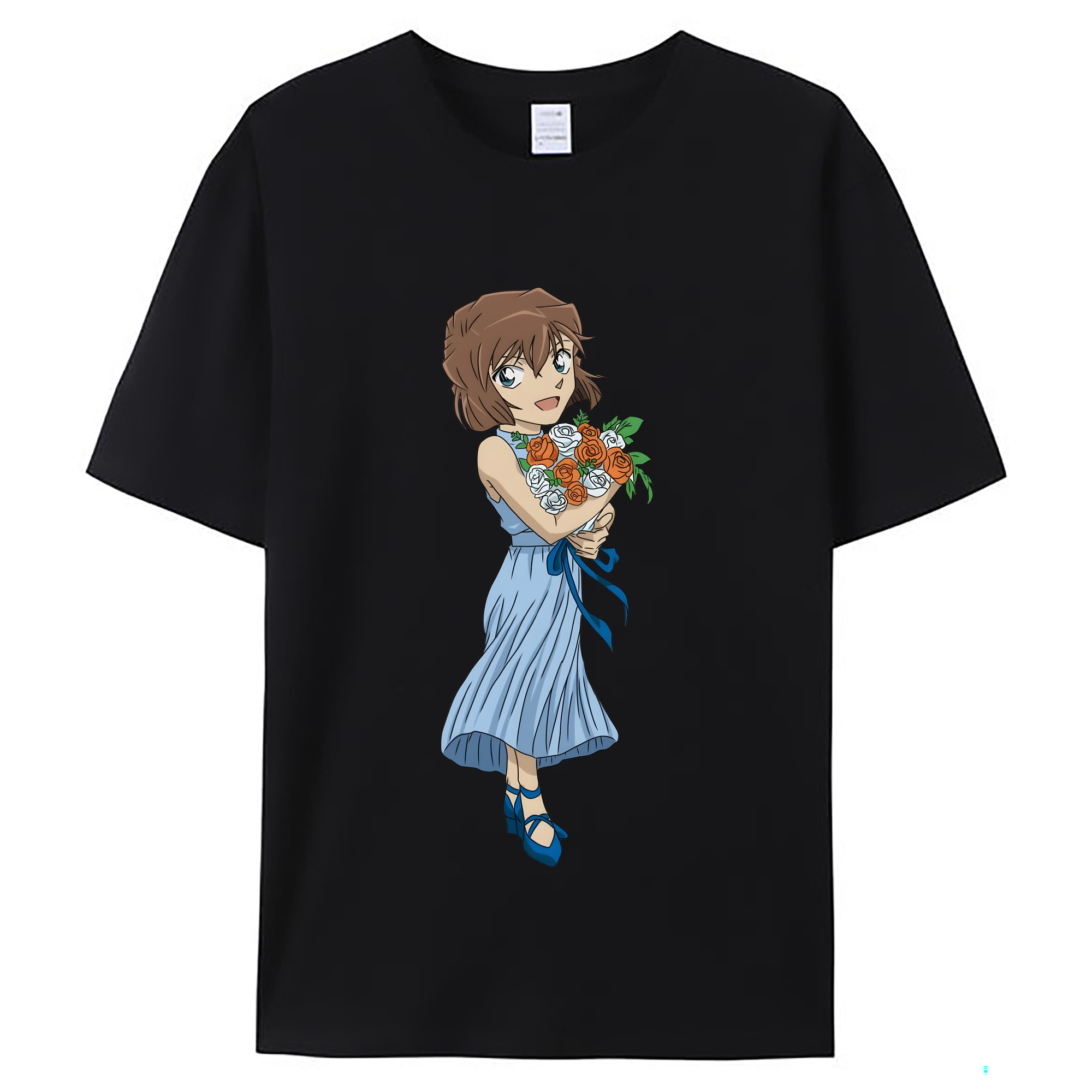 （画像用） 名探偵コナン 灰原 哀 はいばら あい Detective Conan Anita Hailey、Vi Graythorn Haibara Ai レディースカジュアルプリントTシャツ（綿100％）
