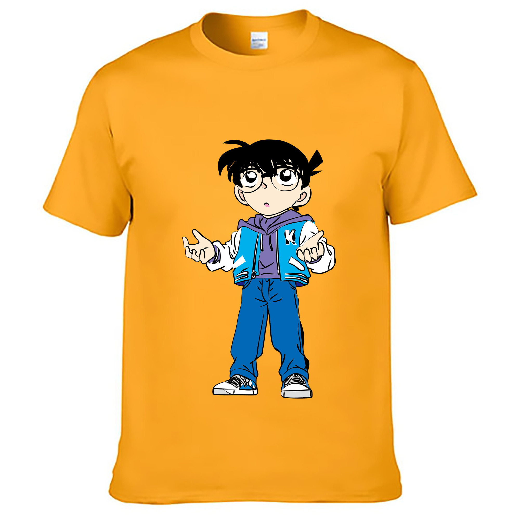（画像用） 名探偵コナン 江戸川 コナン Detective Conan Conan Edogawa レディースカジュアルプリントTシャツ（綿100％）