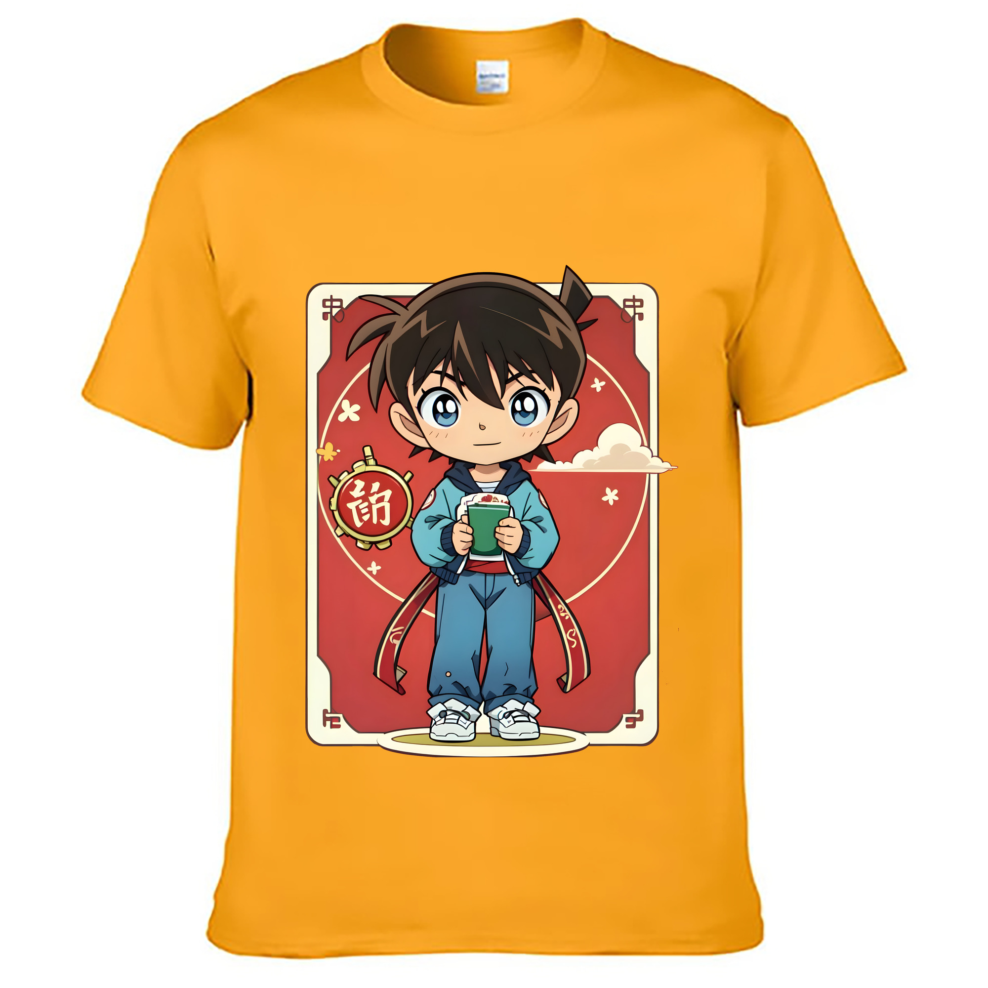 （画像用） 名探偵コナン 江戸川 コナン Detective Conan Conan Edogawa レディースカジュアルプリントTシャツ（綿100％）