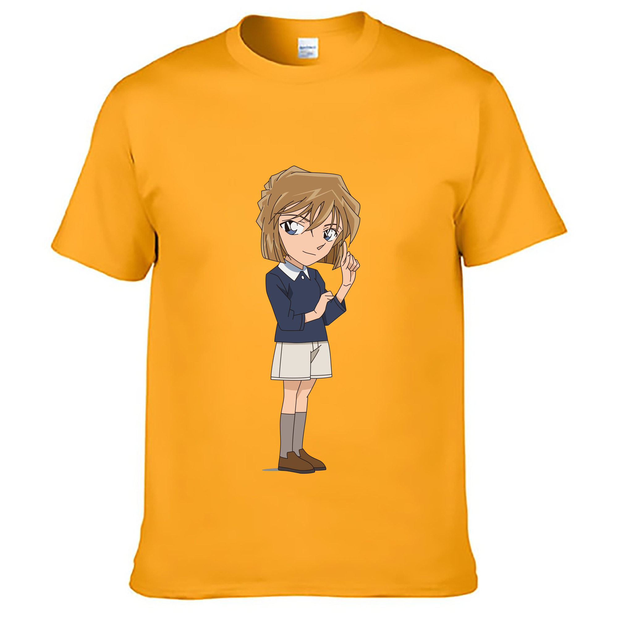（画像用） 名探偵コナン 灰原 哀 はいばら あい Detective Conan Anita Hailey、Vi Graythorn Haibara Ai レディースカジュアルプリントTシャツ（綿100％）