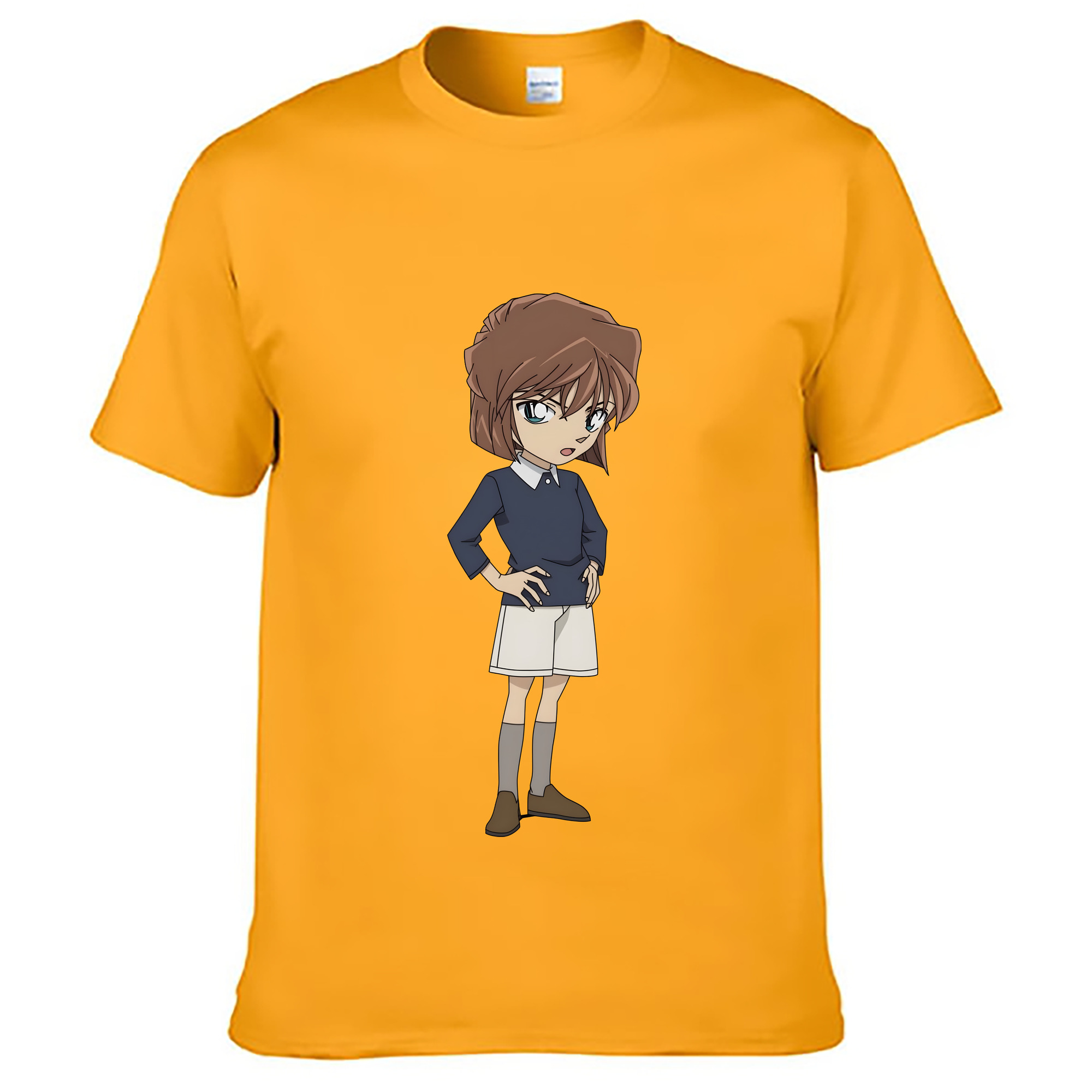 （画像用） 名探偵コナン 灰原 哀 はいばら あい Detective Conan Anita Hailey、Vi Graythorn Haibara Ai レディースカジュアルプリントTシャツ（綿100％）
