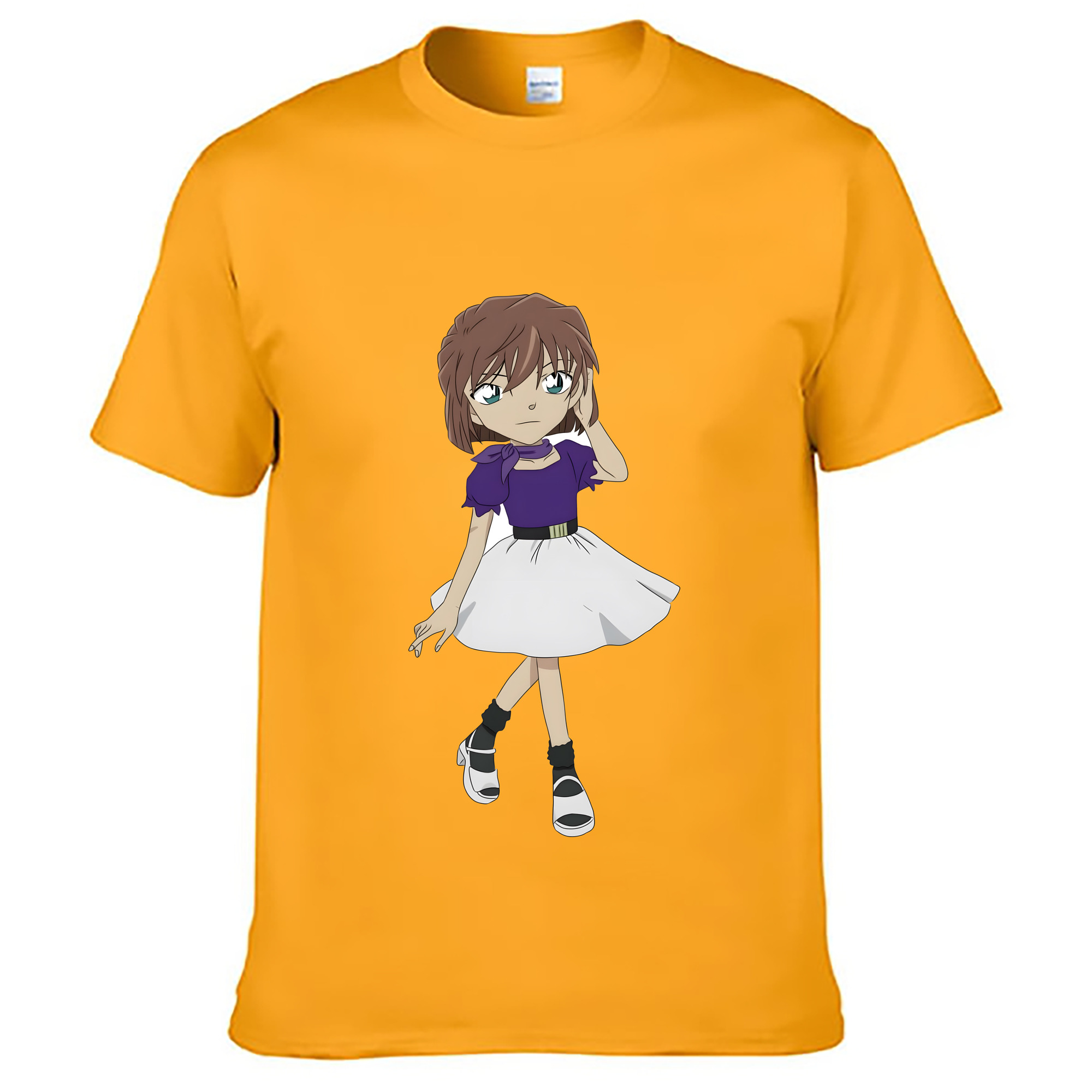（画像用） 名探偵コナン 灰原 哀 はいばら あい Detective Conan Anita Hailey、Vi Graythorn Haibara Ai レディースカジュアルプリントTシャツ（綿100％）