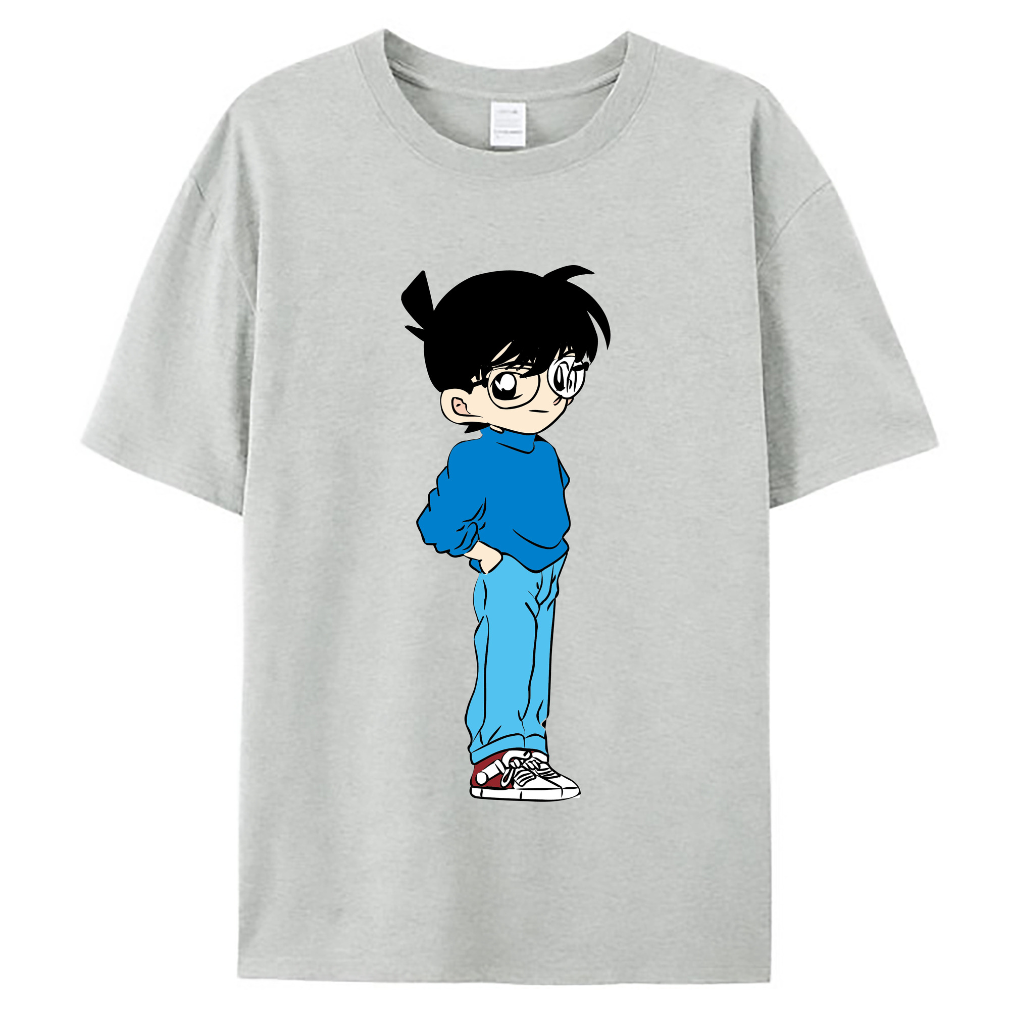 （画像用） 名探偵コナン 江戸川 コナン Detective Conan Conan Edogawa レディースカジュアルプリントTシャツ（綿100％）