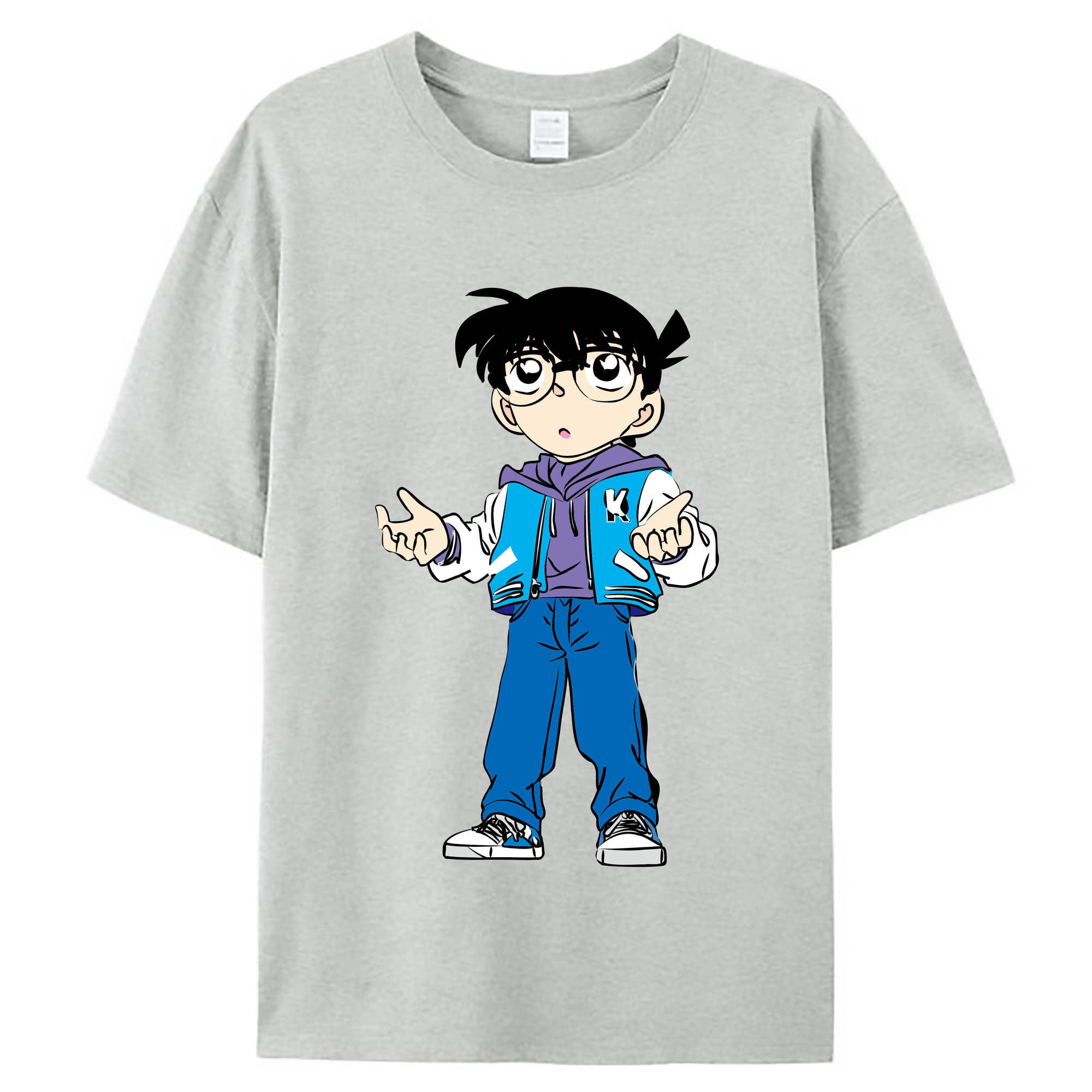 （画像用） 名探偵コナン 江戸川 コナン Detective Conan Conan Edogawa レディースカジュアルプリントTシャツ（綿100％）