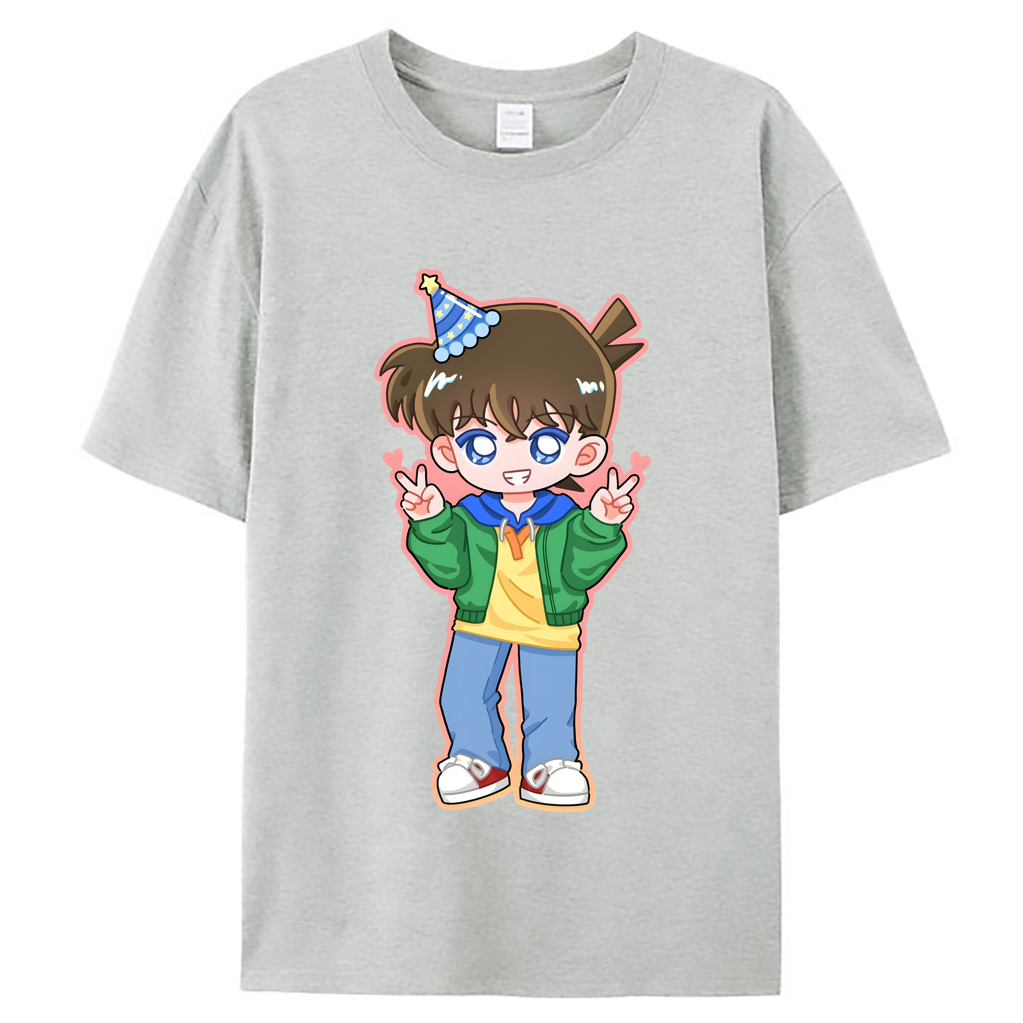 （画像用） 名探偵コナン 江戸川 コナン Detective Conan Conan Edogawa レディースカジュアルプリントTシャツ（綿100％）