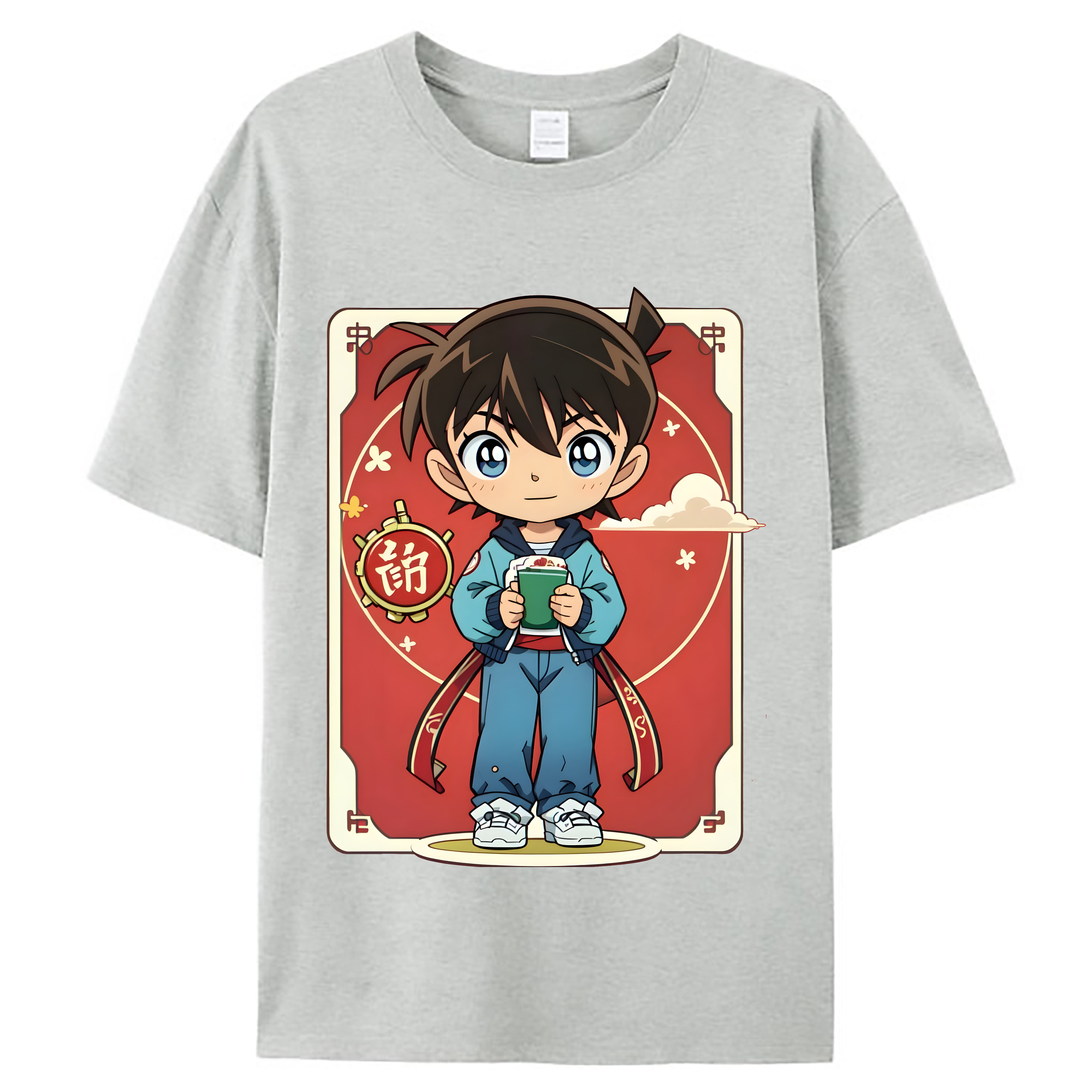 （画像用） 名探偵コナン 江戸川 コナン Detective Conan Conan Edogawa レディースカジュアルプリントTシャツ（綿100％）