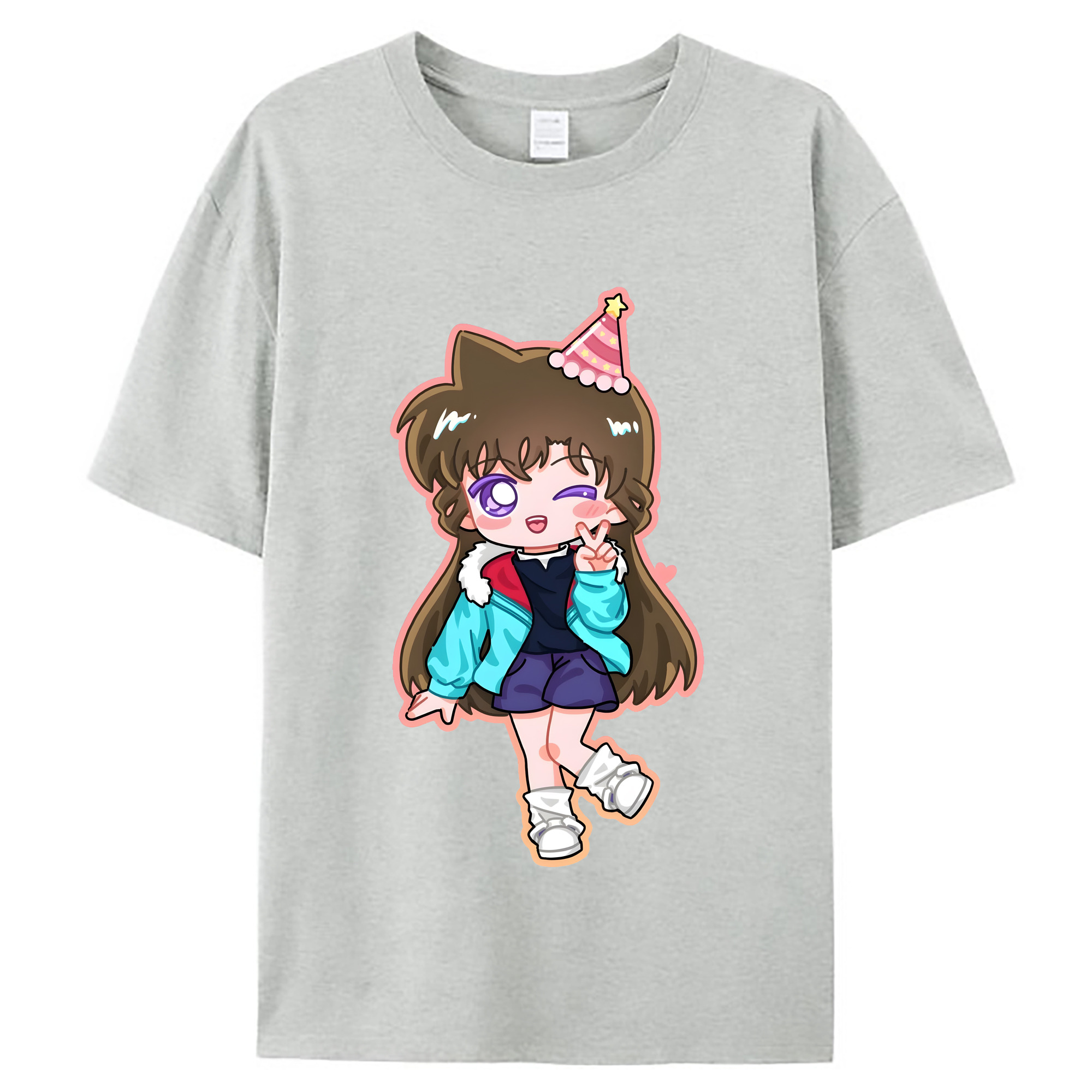 （画像用） 名探偵コナン 毛利 蘭 もうり らん、モーリ ラン Detective Conan Rachel Moore レディースカジュアルプリントTシャツ（綿100％）