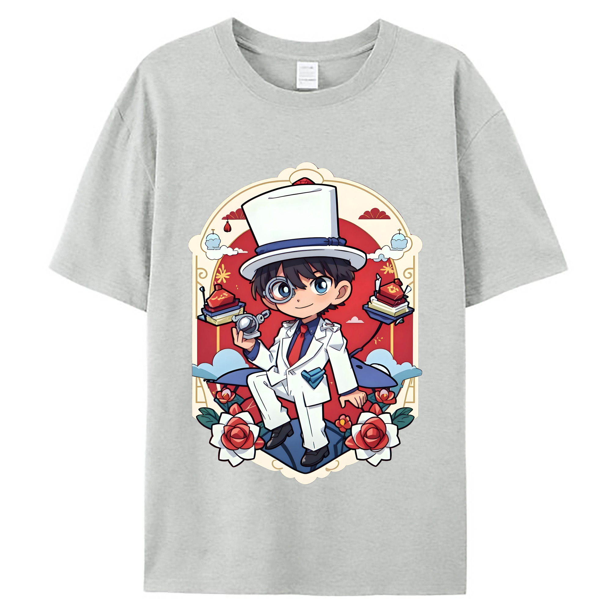 （画像用） 名探偵コナン くろば かいと Detective Conan Kuroba Kaito レディースカジュアルプリントTシャツ（綿100％）