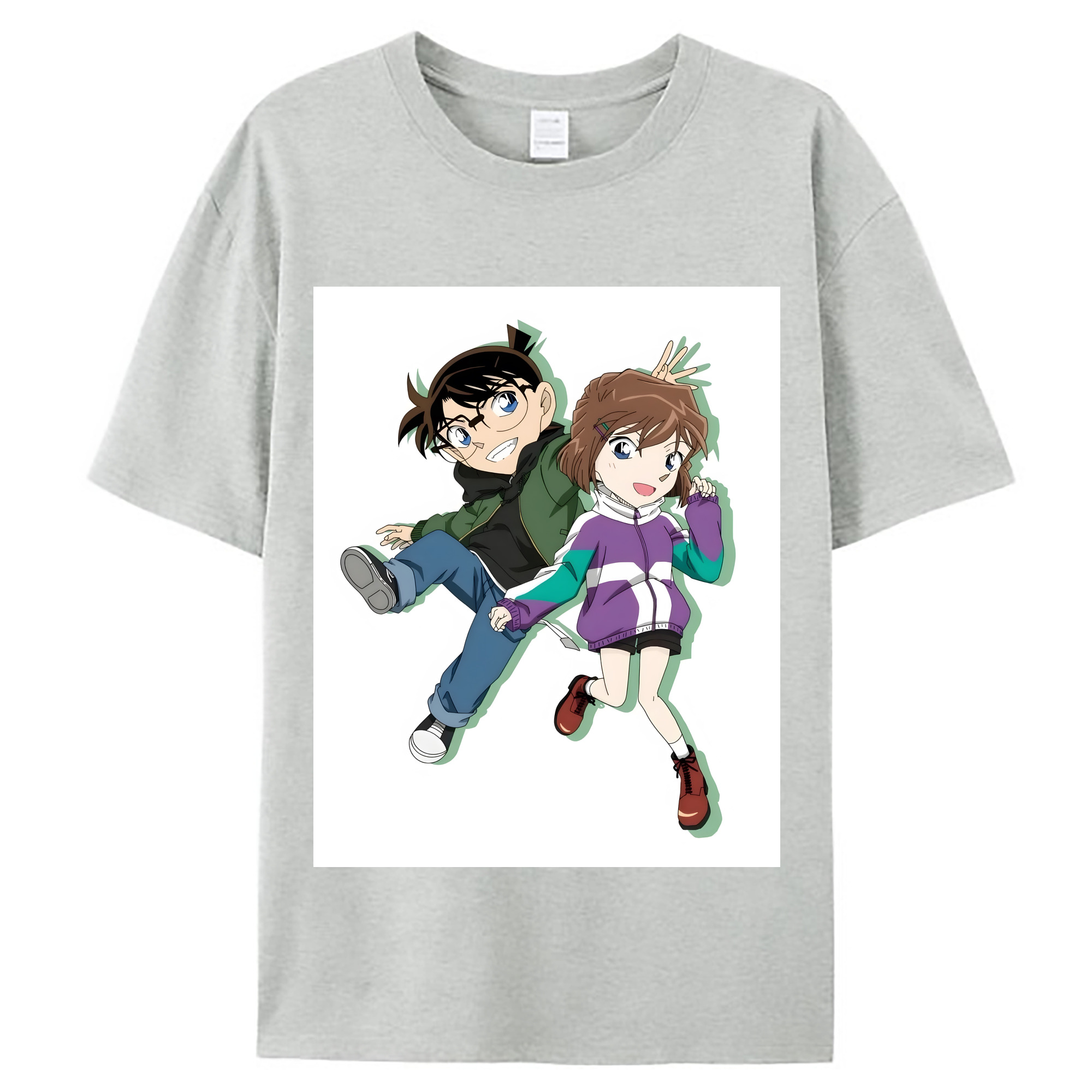 （画像用） 名探偵コナン 灰原 哀 はいばら あい Detective Conan Anita Hailey、Vi Graythorn Haibara Ai レディースカジュアルプリントTシャツ（綿100％）