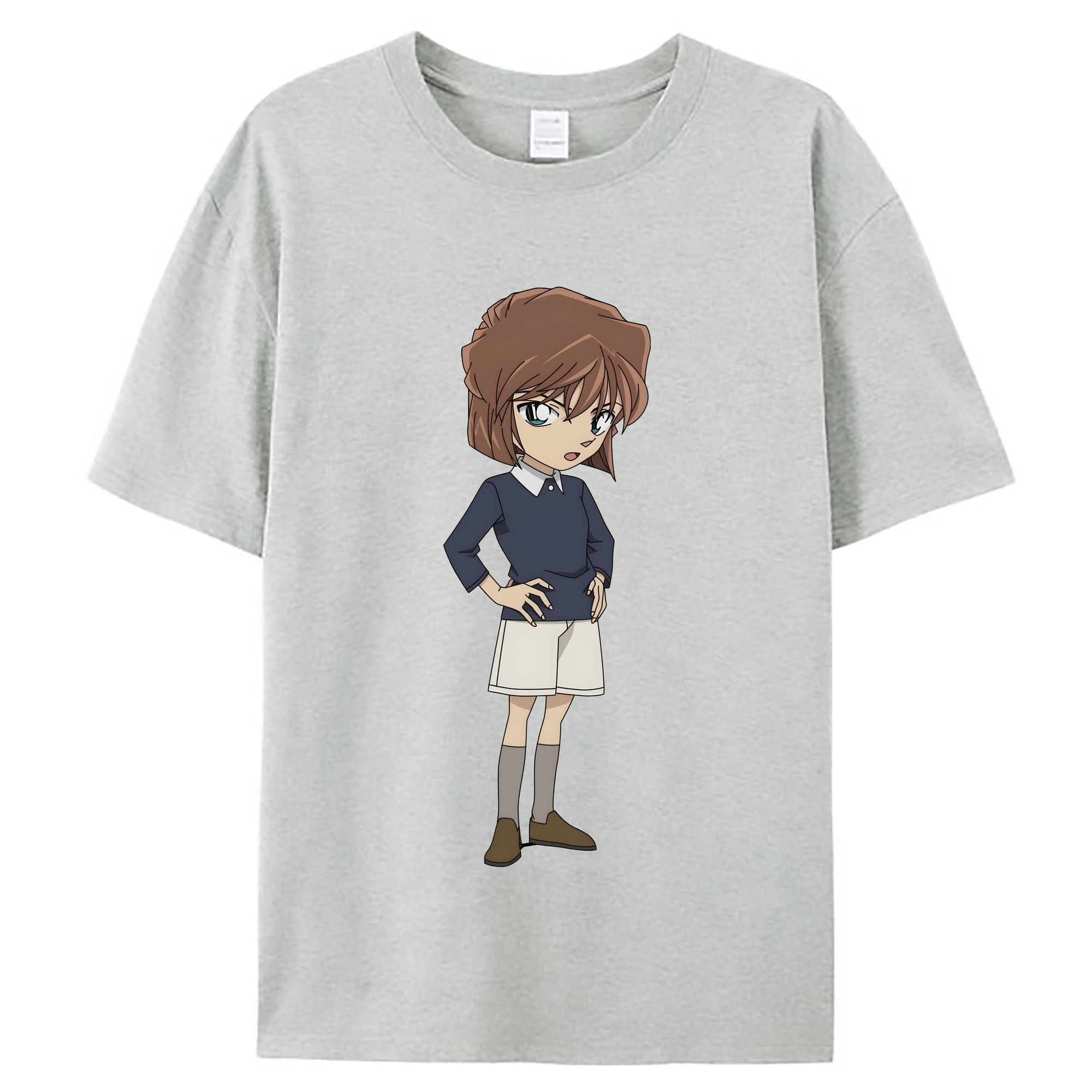 （画像用） 名探偵コナン 灰原 哀 はいばら あい Detective Conan Anita Hailey、Vi Graythorn Haibara Ai レディースカジュアルプリントTシャツ（綿100％）