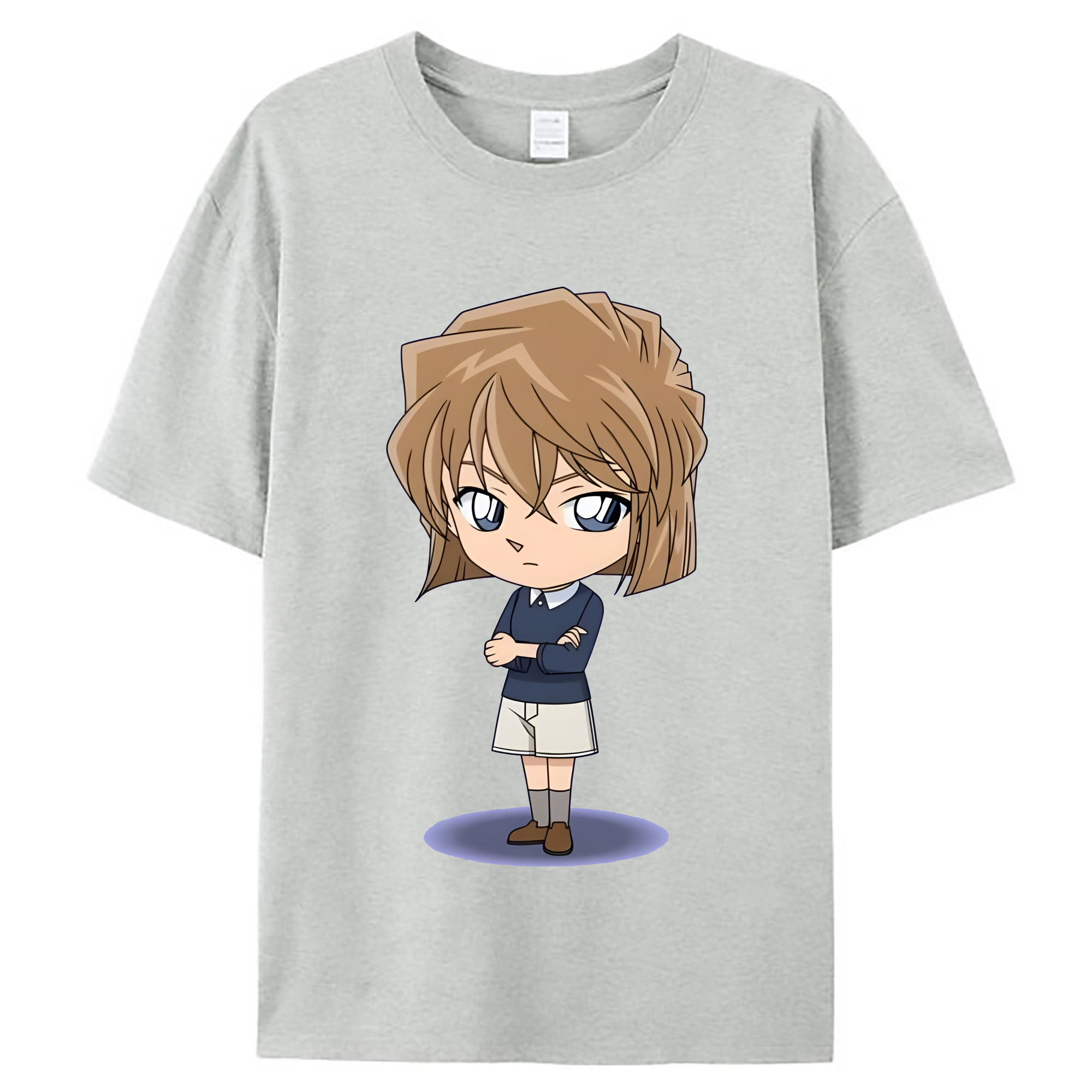 （画像用） 名探偵コナン 灰原 哀 はいばら あい Detective Conan Anita Hailey、Vi Graythorn Haibara Ai レディースカジュアルプリントTシャツ（綿100％）