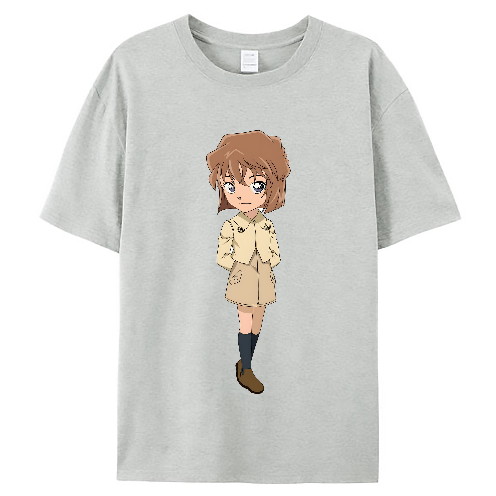 （画像用） 名探偵コナン 灰原 哀 はいばら あい Detective Conan Anita Hailey、Vi Graythorn Haibara Ai レディースカジュアルプリントTシャツ（綿100％）