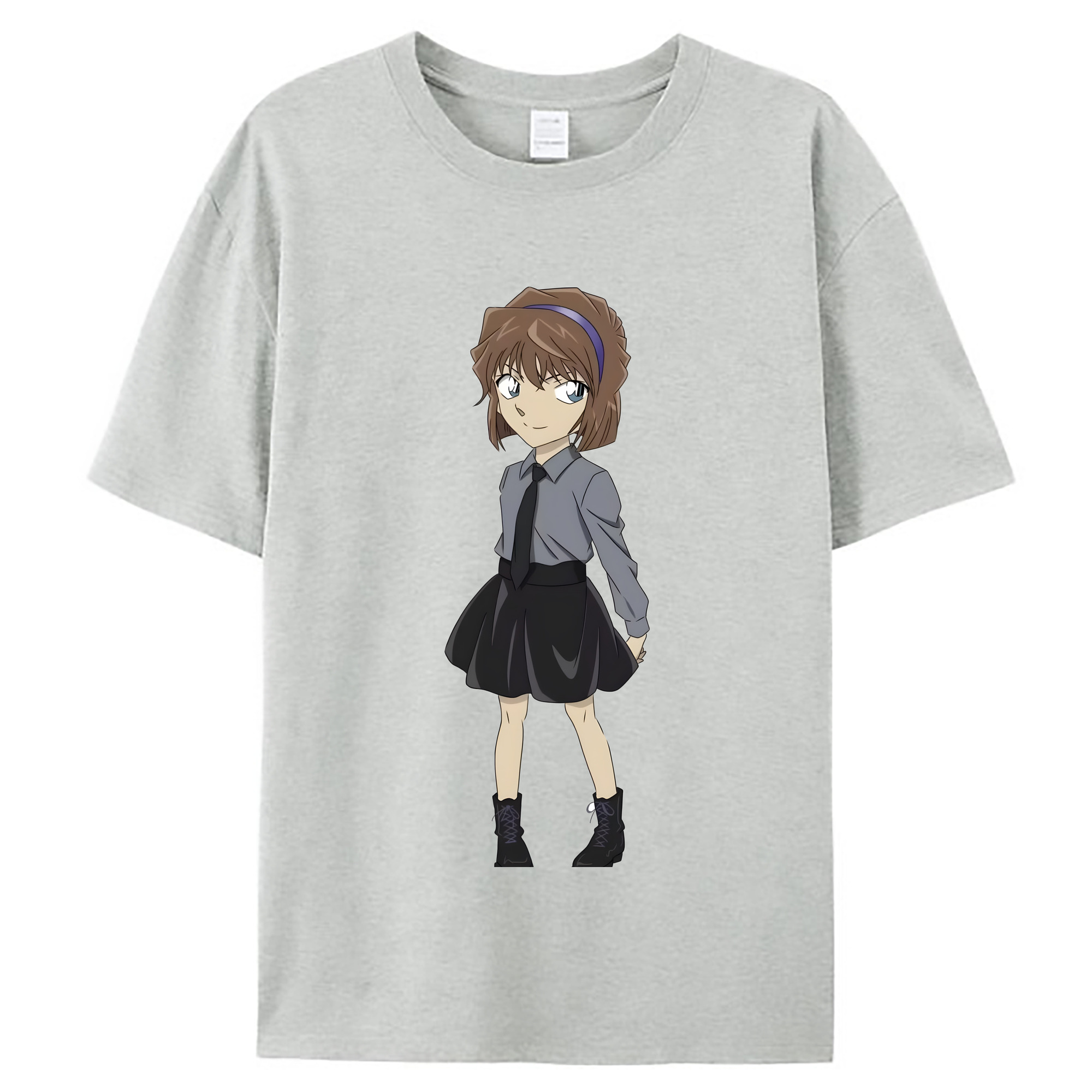 （画像用） 名探偵コナン 灰原 哀 はいばら あい Detective Conan Anita Hailey、Vi Graythorn Haibara Ai レディースカジュアルプリントTシャツ（綿100％）