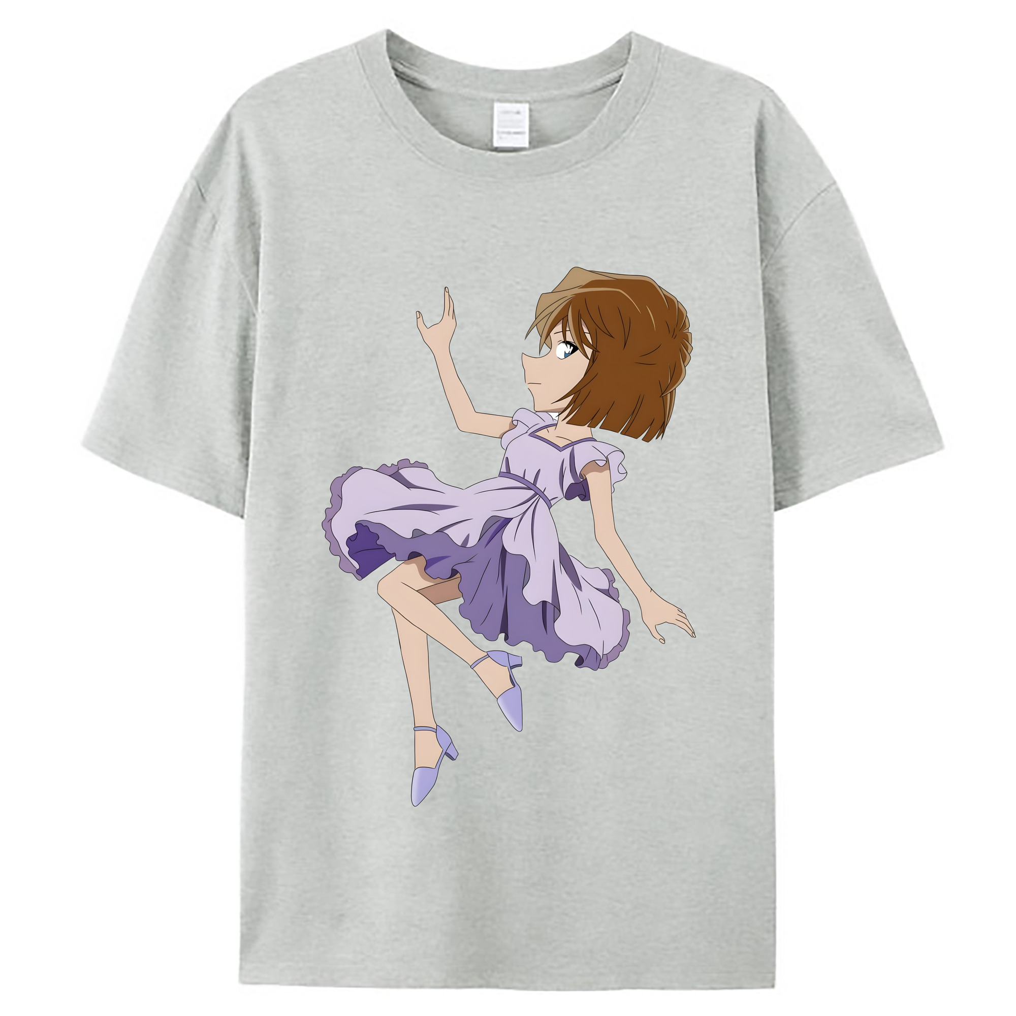 （画像用） 名探偵コナン 灰原 哀 はいばら あい Detective Conan Anita Hailey、Vi Graythorn Haibara Ai レディースカジュアルプリントTシャツ（綿100％）