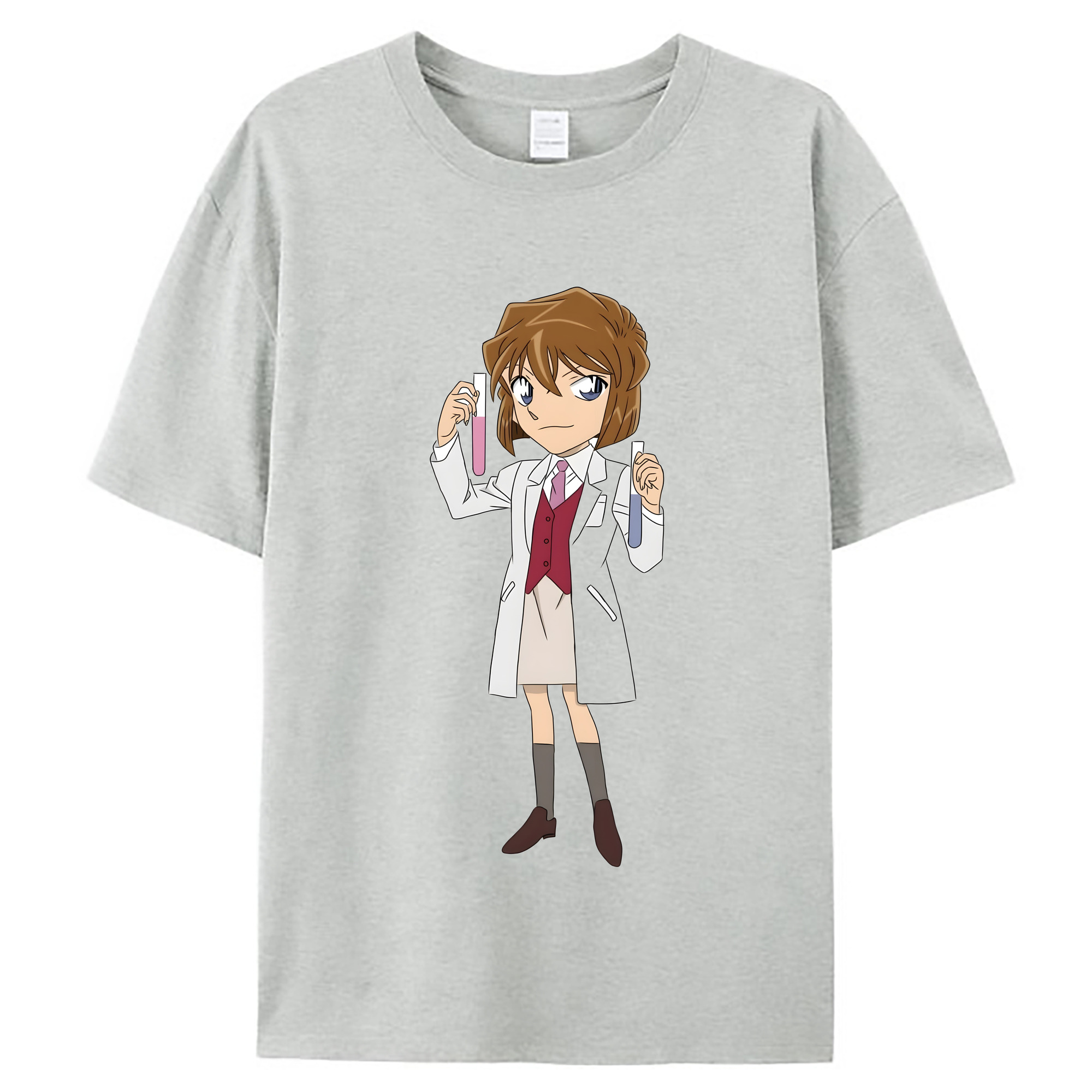 （画像用） 名探偵コナン 灰原 哀 はいばら あい Detective Conan Anita Hailey、Vi Graythorn Haibara Ai レディースカジュアルプリントTシャツ（綿100％）