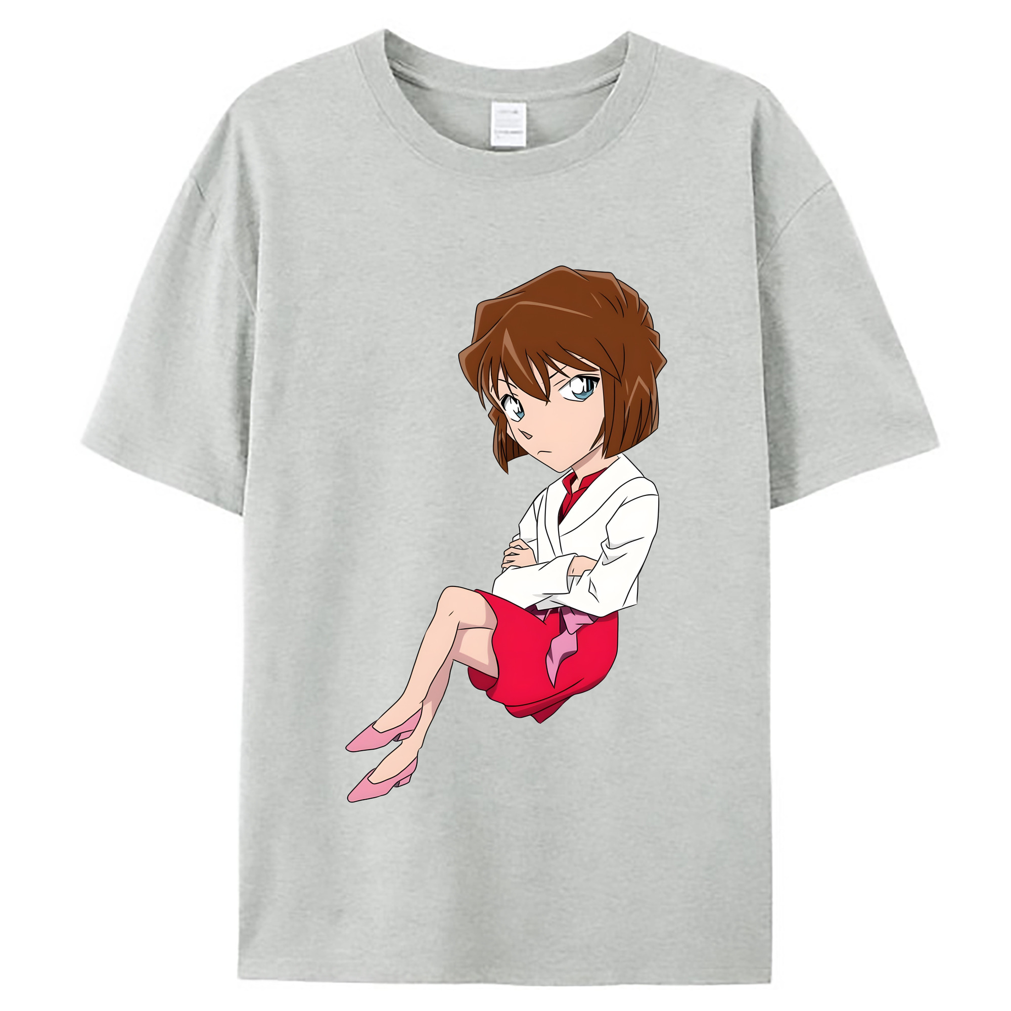 （画像用） 名探偵コナン 灰原 哀 はいばら あい Detective Conan Anita Hailey、Vi Graythorn Haibara Ai レディースカジュアルプリントTシャツ（綿100％）