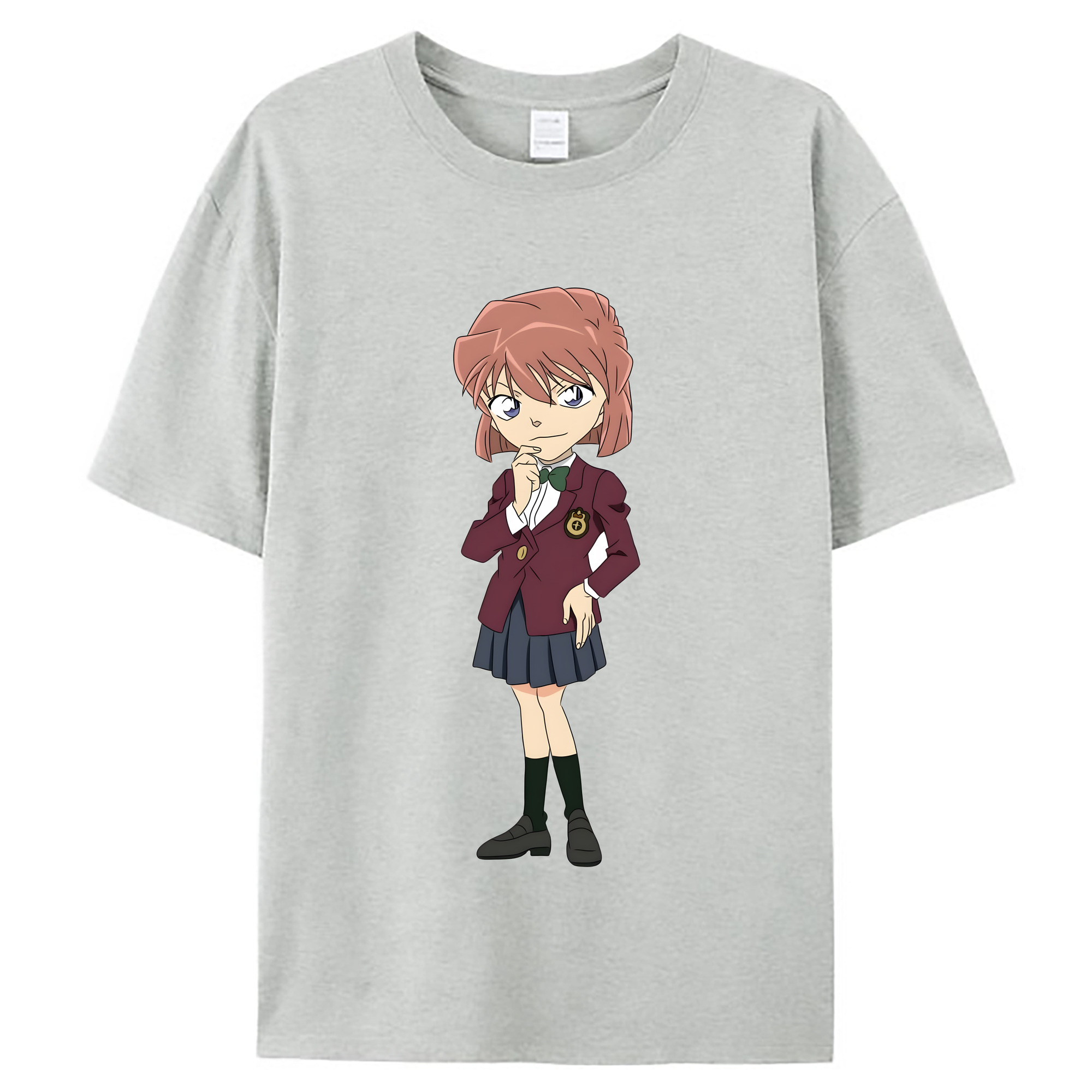 （画像用） 名探偵コナン 灰原 哀 はいばら あい Detective Conan Anita Hailey、Vi Graythorn Haibara Ai レディースカジュアルプリントTシャツ（綿100％）