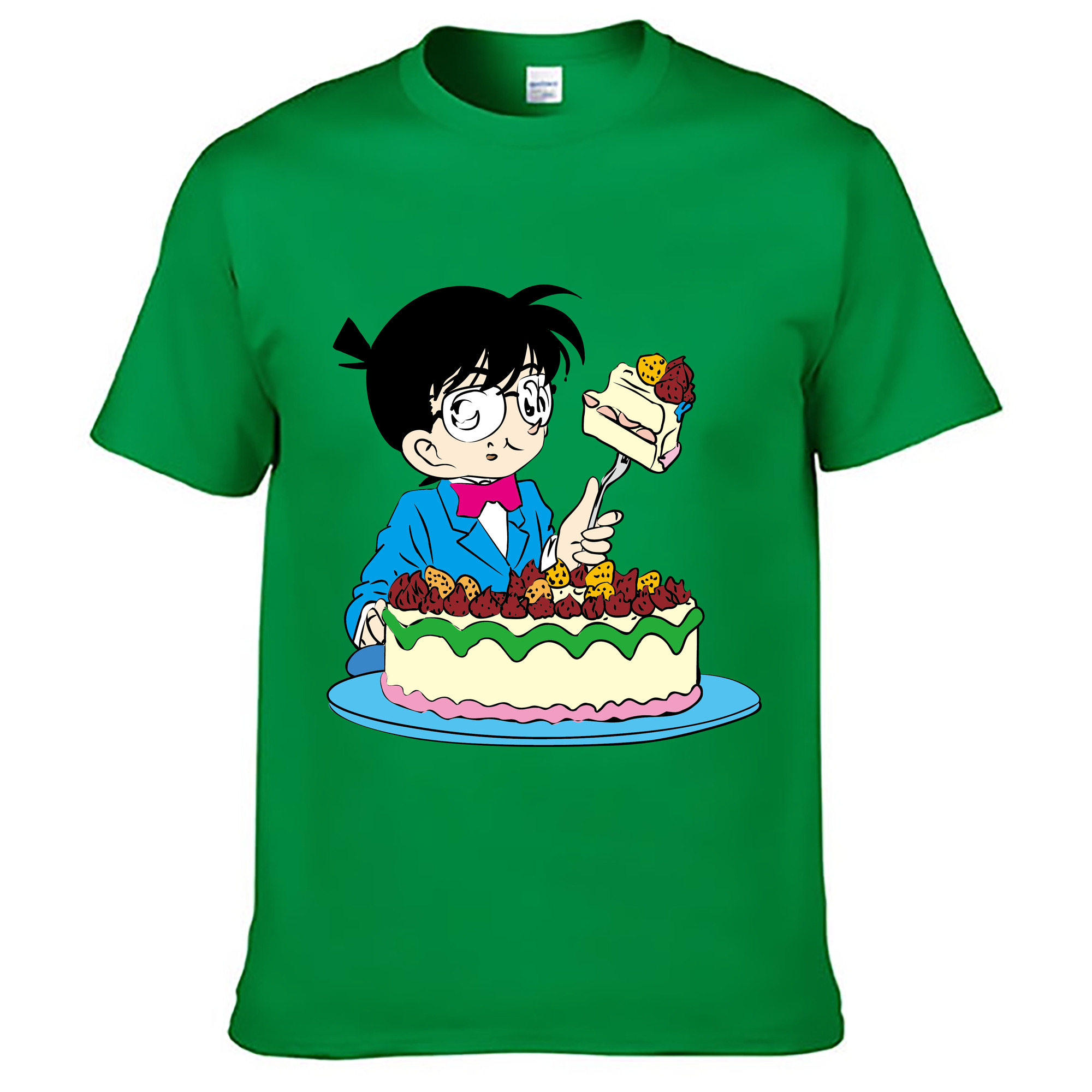 （画像用） 名探偵コナン 江戸川 コナン Detective Conan Conan Edogawa レディースカジュアルプリントTシャツ（綿100％）