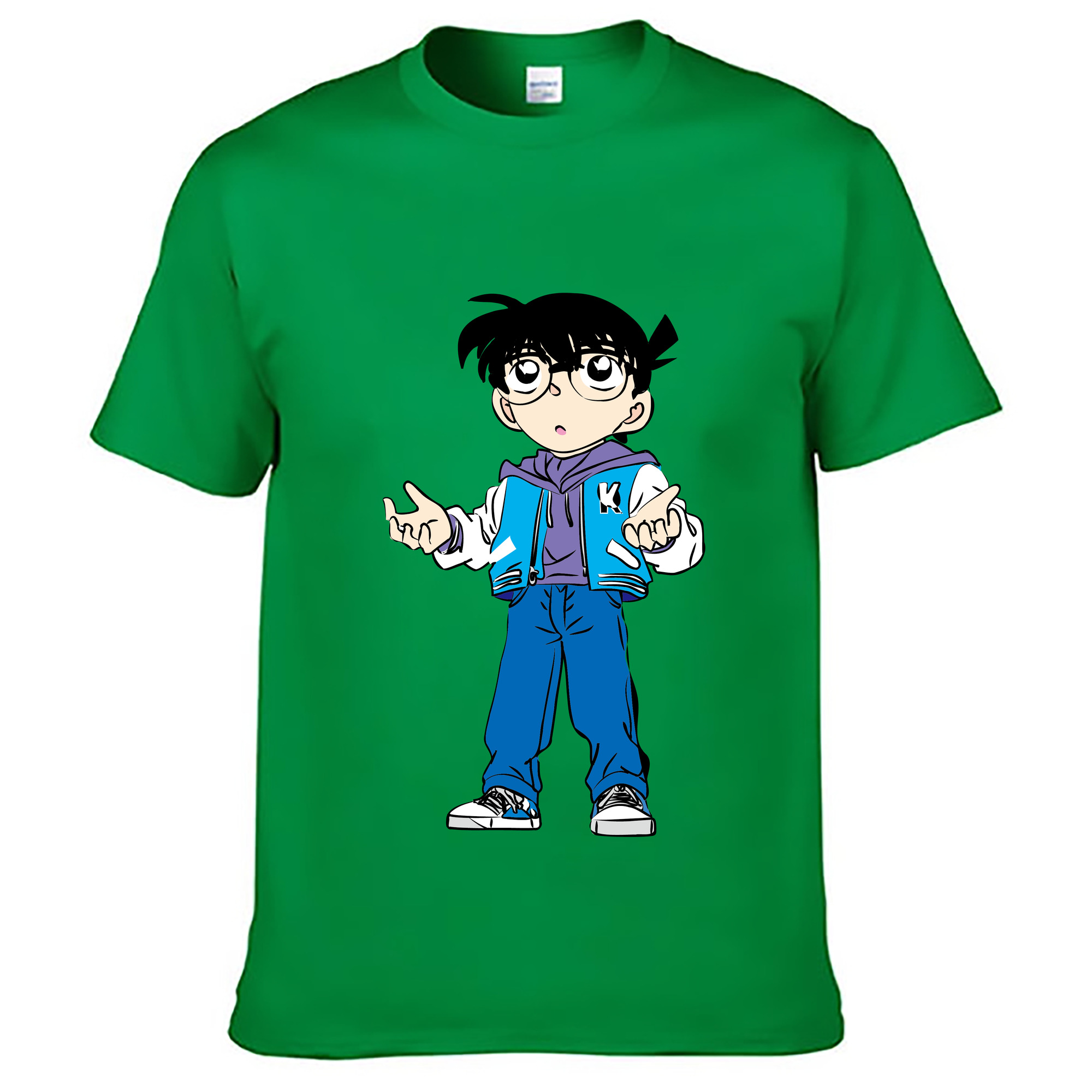 （画像用） 名探偵コナン 江戸川 コナン Detective Conan Conan Edogawa レディースカジュアルプリントTシャツ（綿100％）