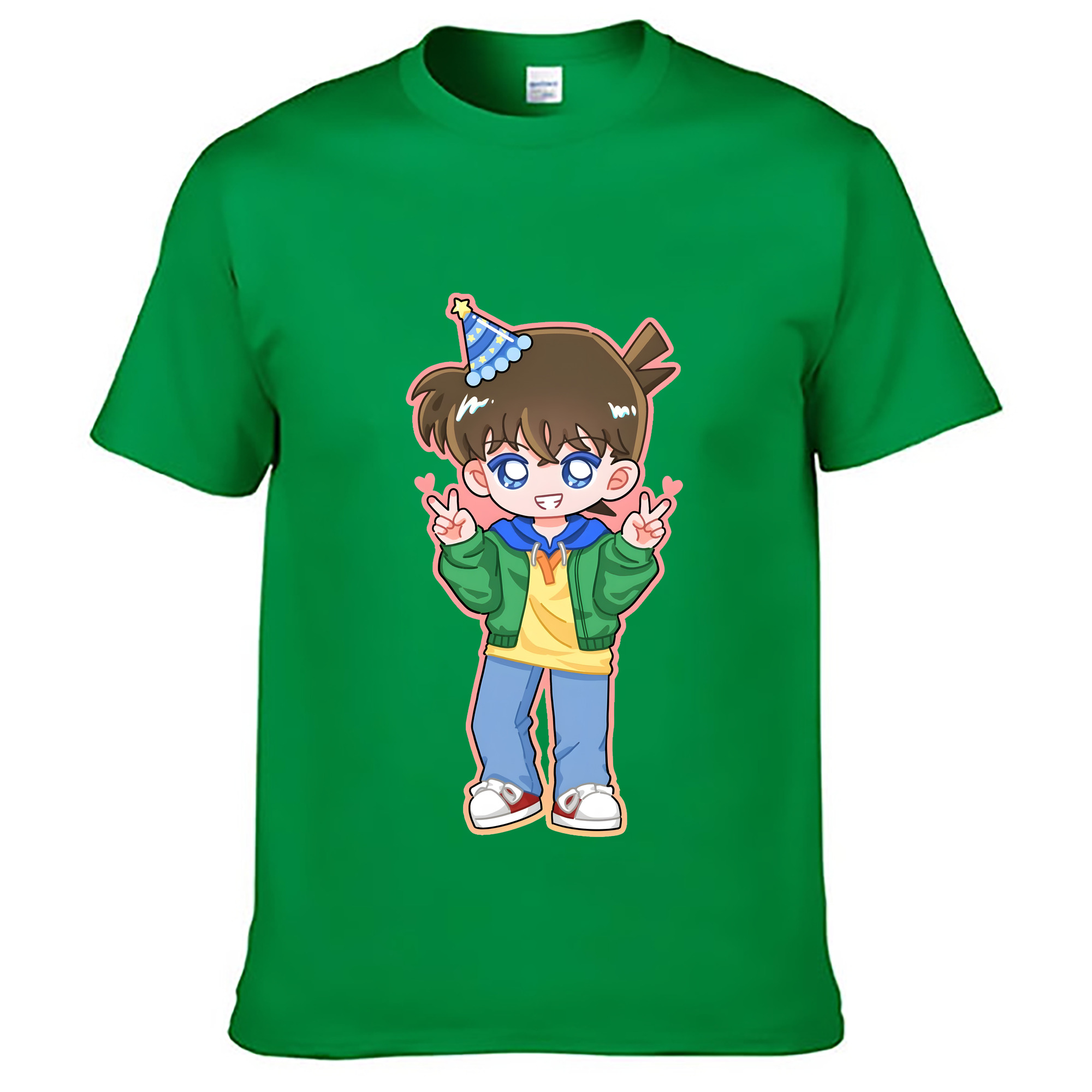 （画像用） 名探偵コナン 江戸川 コナン Detective Conan Conan Edogawa レディースカジュアルプリントTシャツ（綿100％）