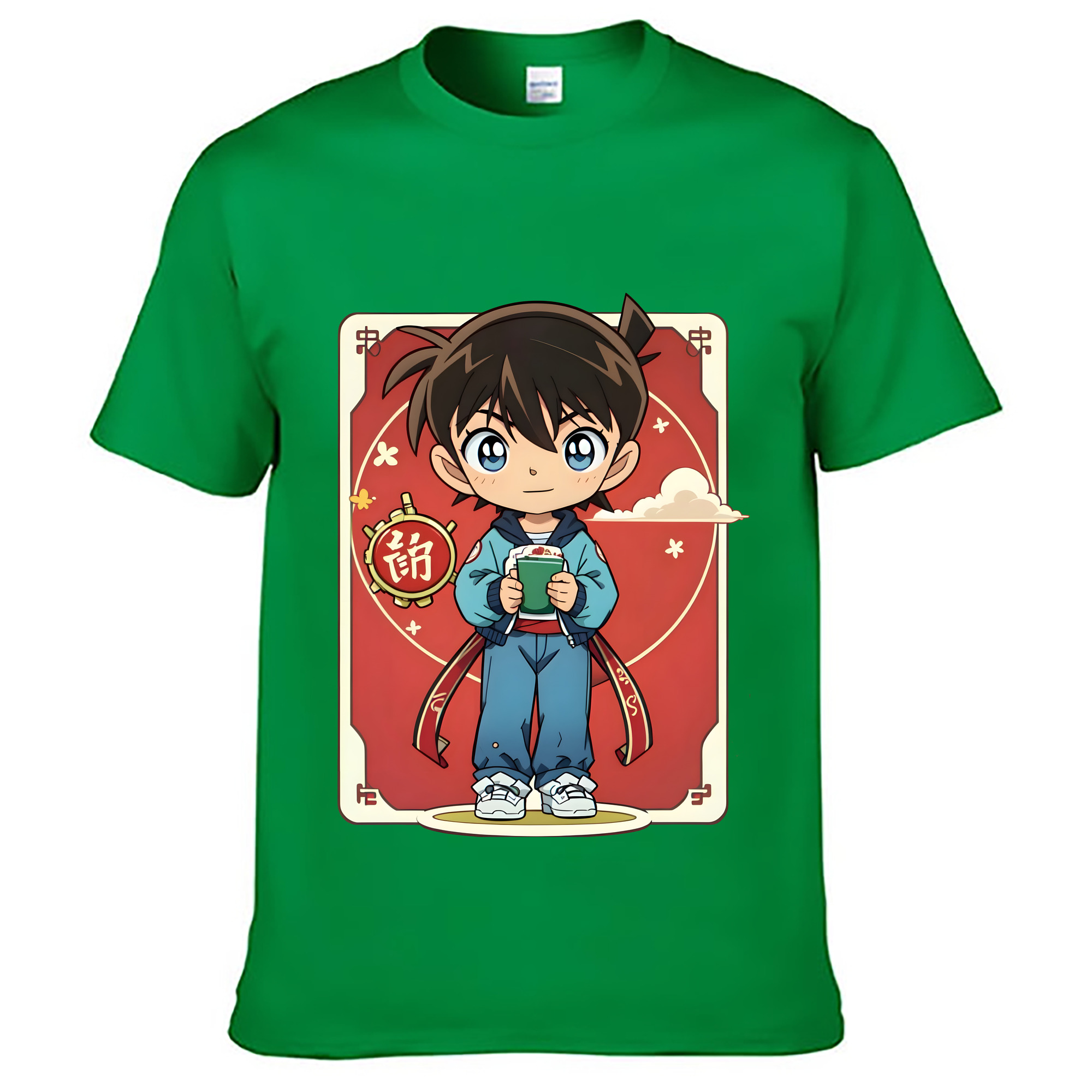 （画像用） 名探偵コナン 江戸川 コナン Detective Conan Conan Edogawa レディースカジュアルプリントTシャツ（綿100％）