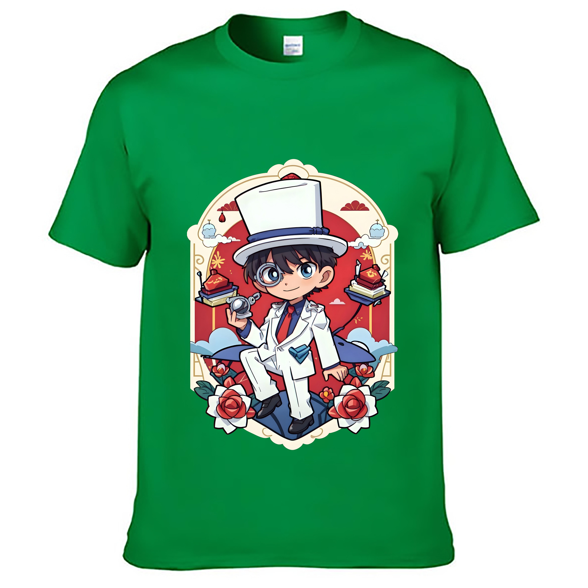 （画像用） 名探偵コナン くろば かいと Detective Conan Kuroba Kaito レディースカジュアルプリントTシャツ（綿100％）