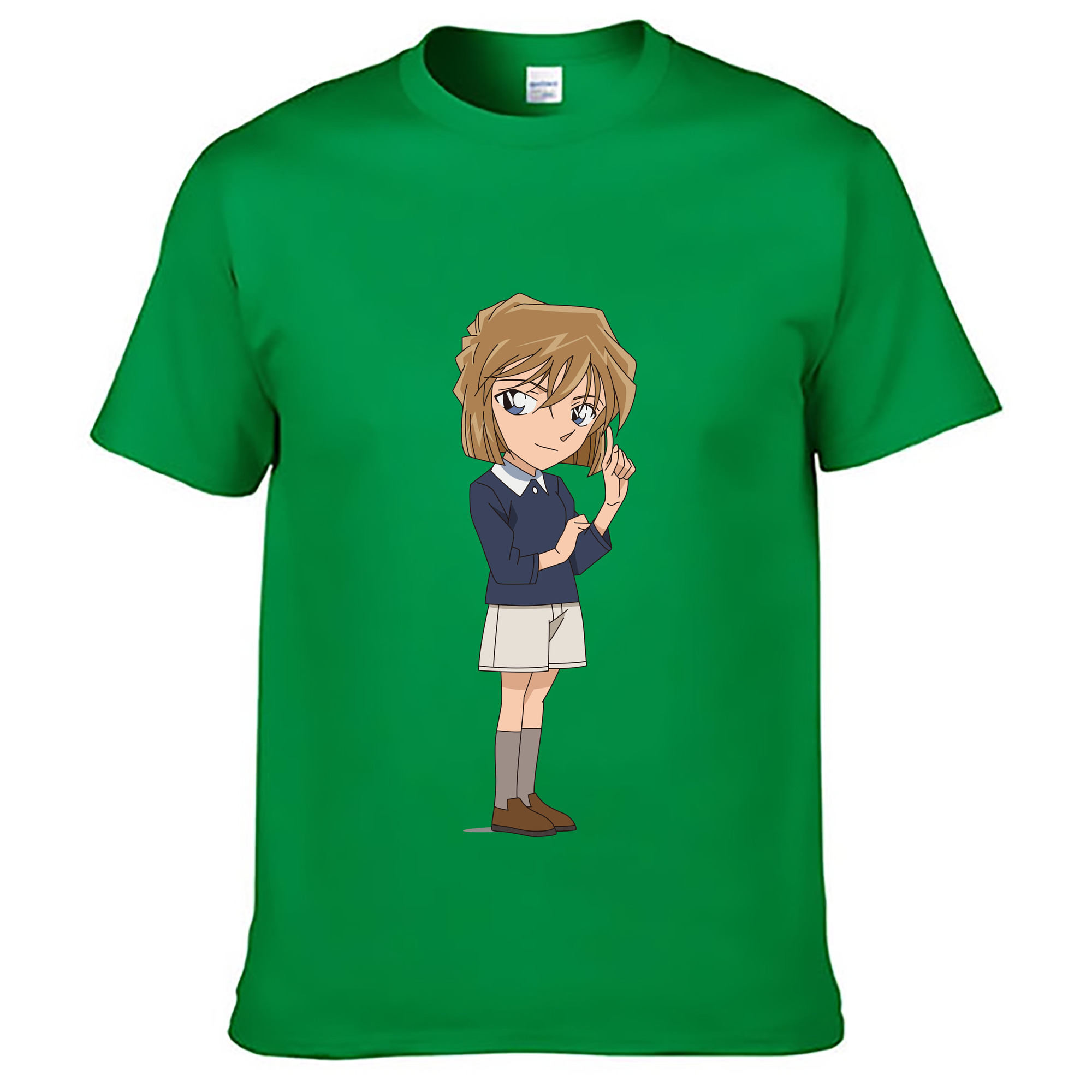 （画像用） 名探偵コナン 灰原 哀 はいばら あい Detective Conan Anita Hailey、Vi Graythorn Haibara Ai レディースカジュアルプリントTシャツ（綿100％）