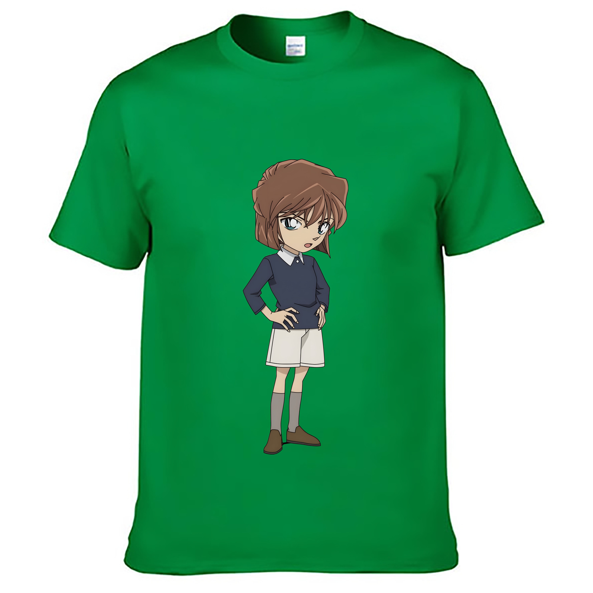 （画像用） 名探偵コナン 灰原 哀 はいばら あい Detective Conan Anita Hailey、Vi Graythorn Haibara Ai レディースカジュアルプリントTシャツ（綿100％）