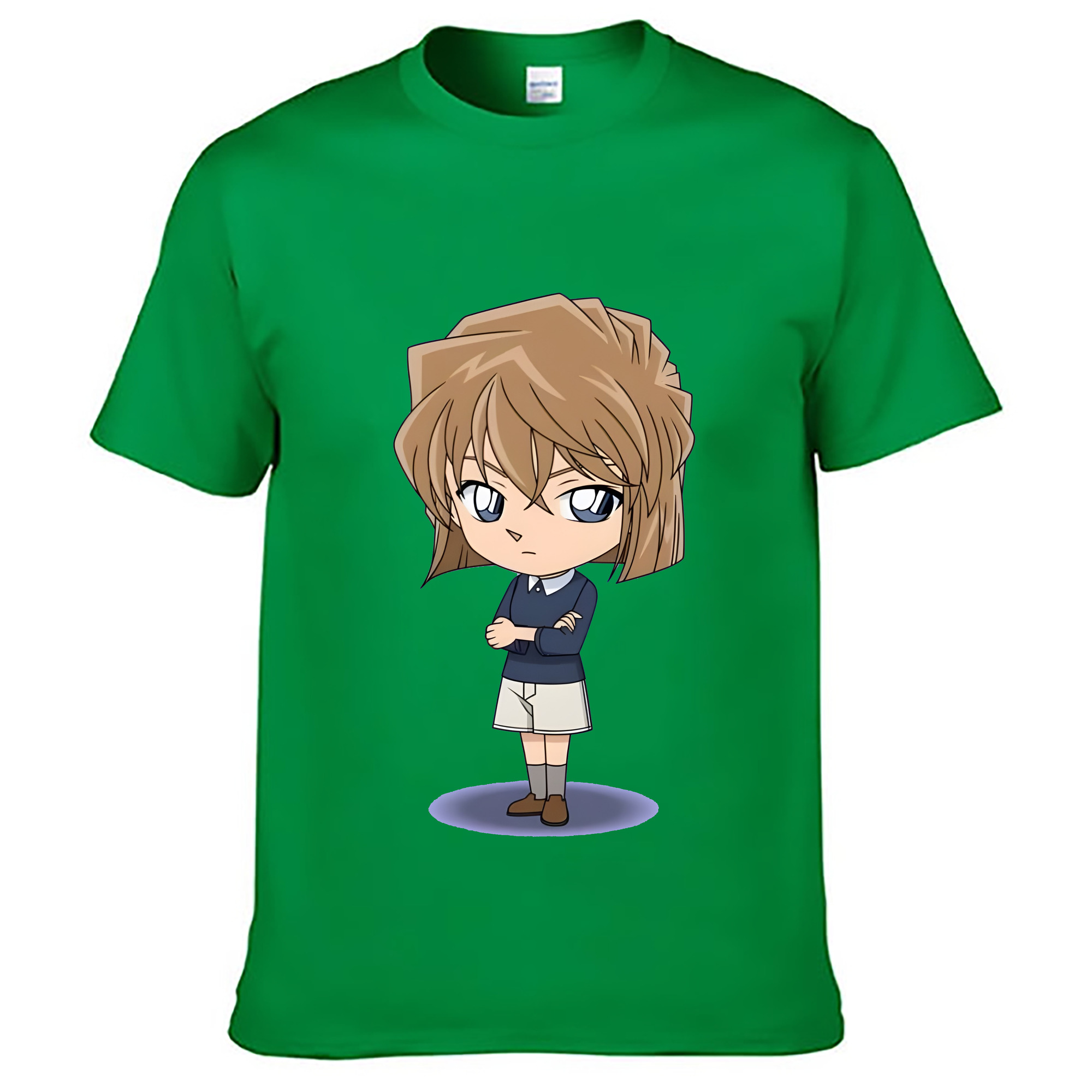 （画像用） 名探偵コナン 灰原 哀 はいばら あい Detective Conan Anita Hailey、Vi Graythorn Haibara Ai レディースカジュアルプリントTシャツ（綿100％）